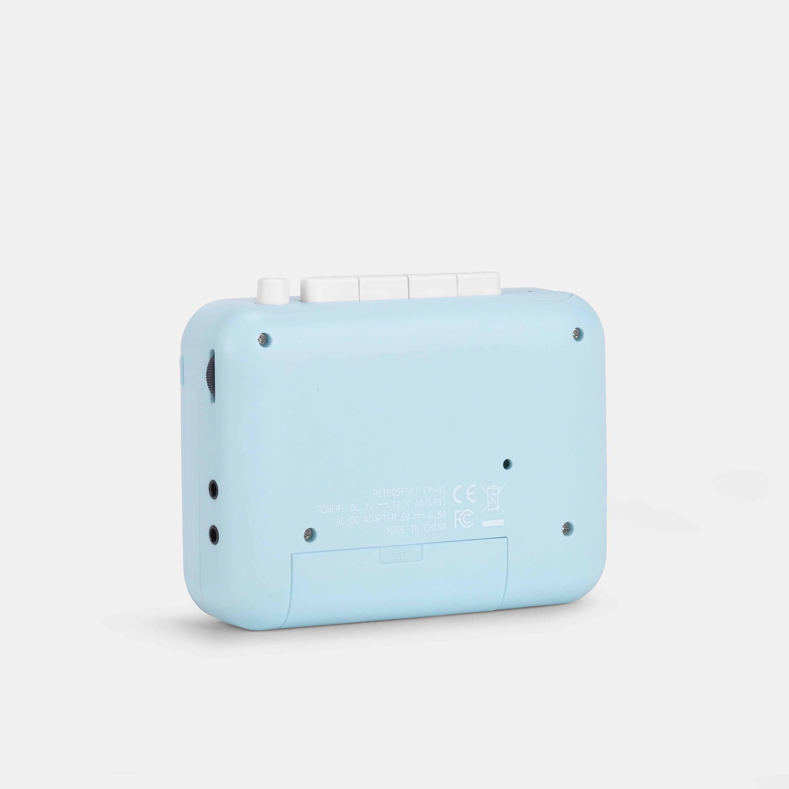 Close-up of the portable cassette player showing playback controls and Cinnamoroll branding