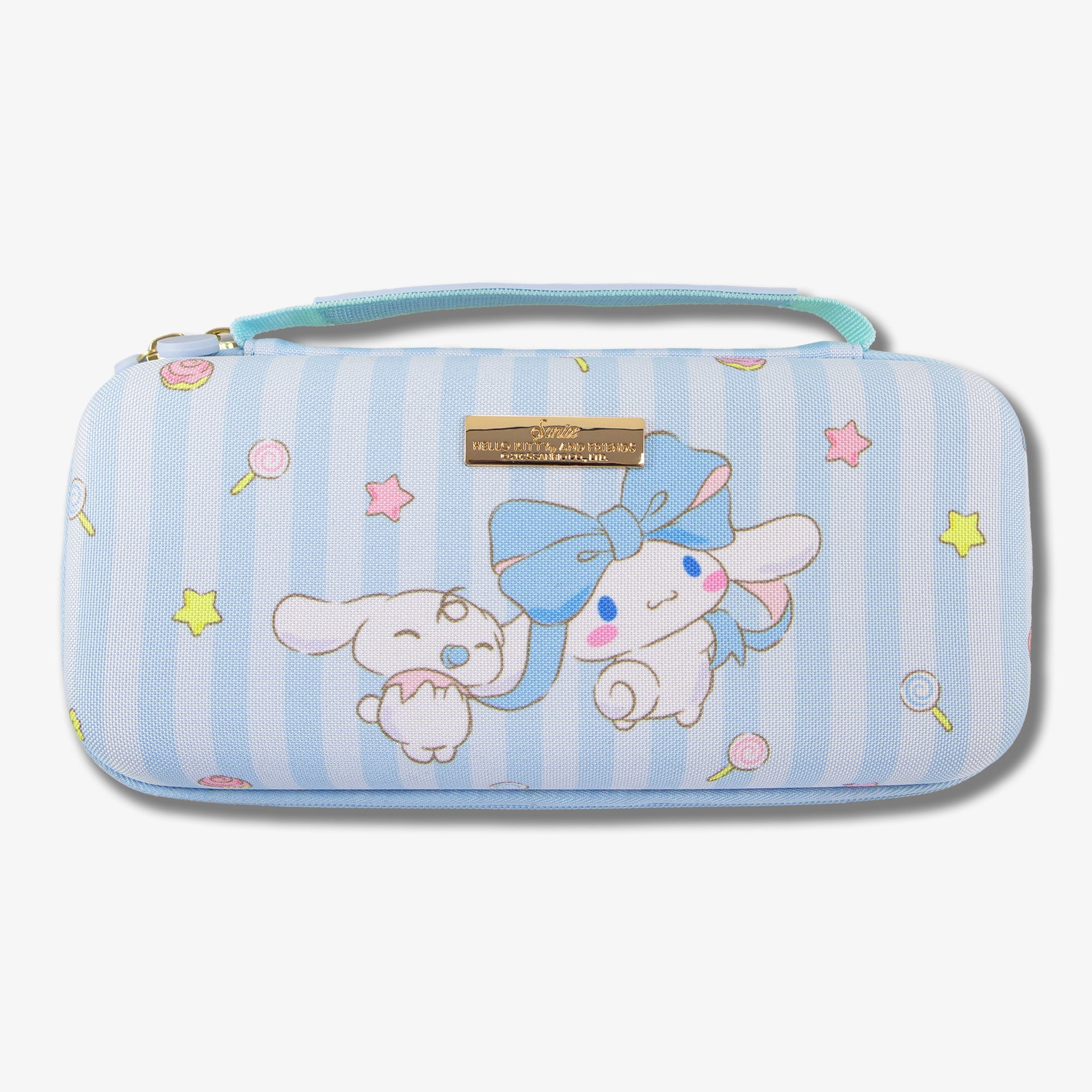 Cinnamoroll Nintendo Switch case with a lovely ribbons design, front view