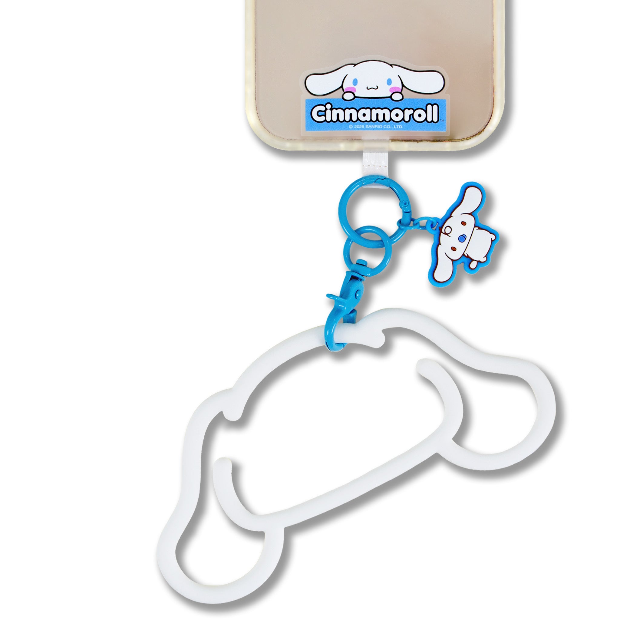 Cute Cinnamoroll silicone phone strap with character charms