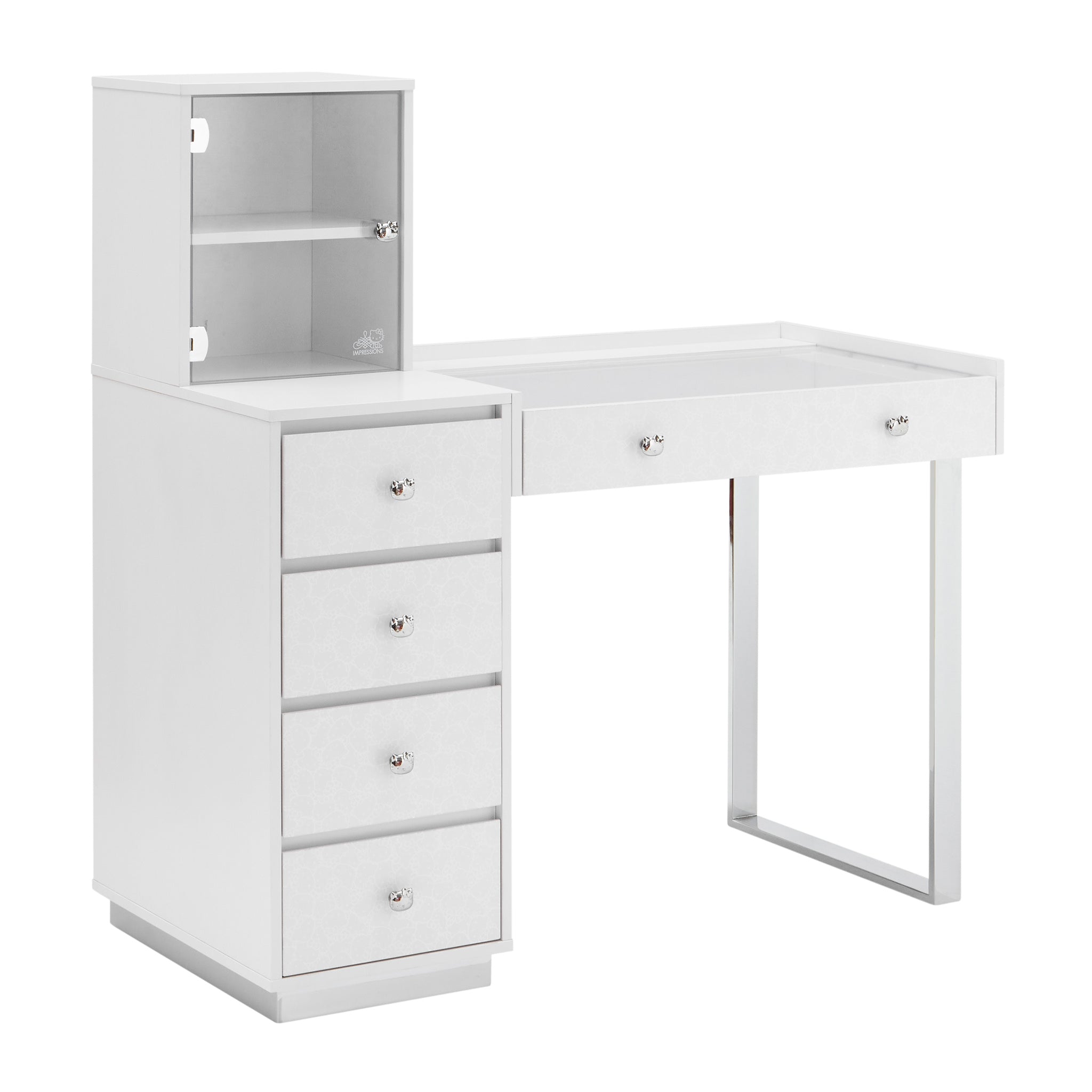 Hello Kitty vanity desk in a chic bedroom setting