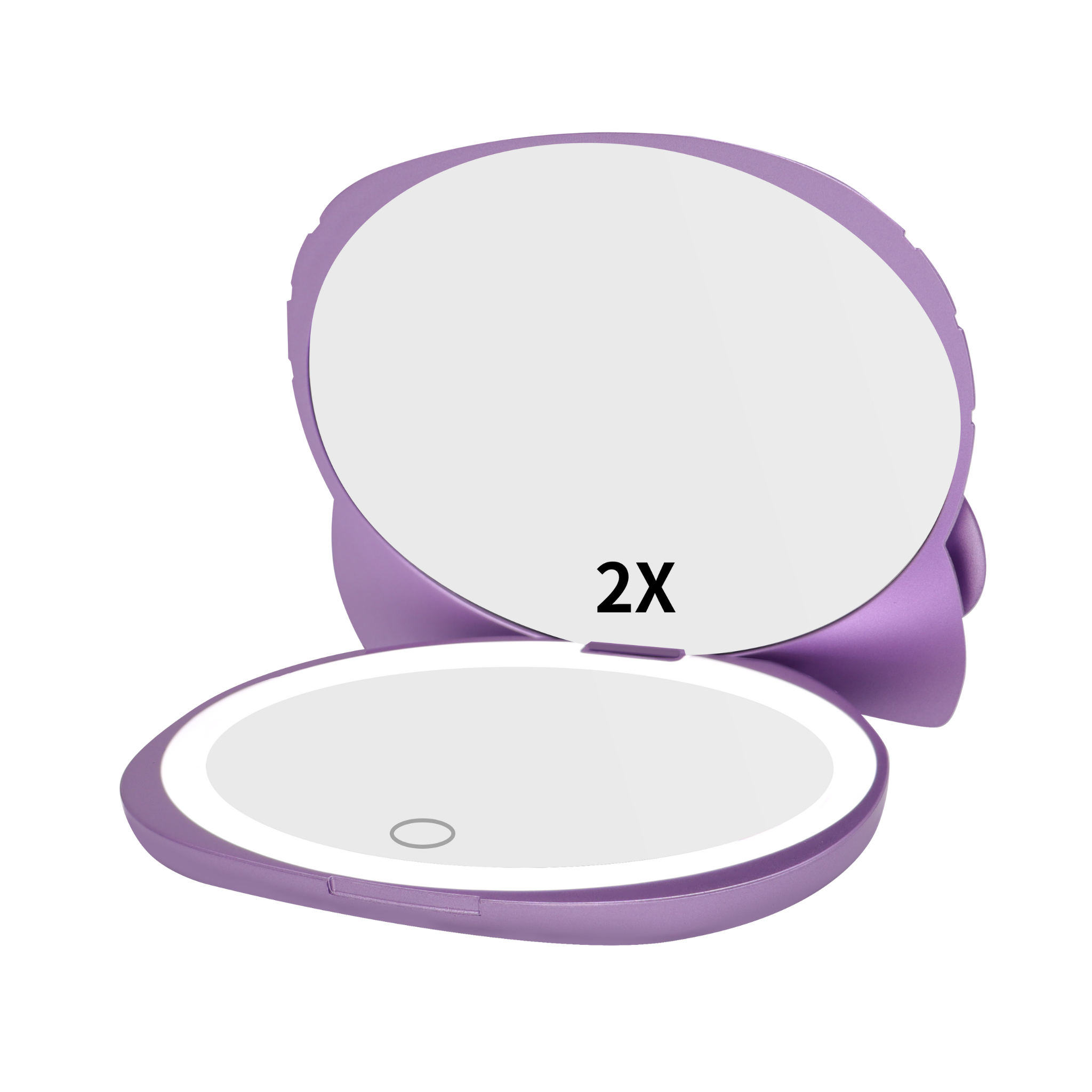 Close-up of the touch sensor and dimmer switch on the Hello Kitty compact mirror