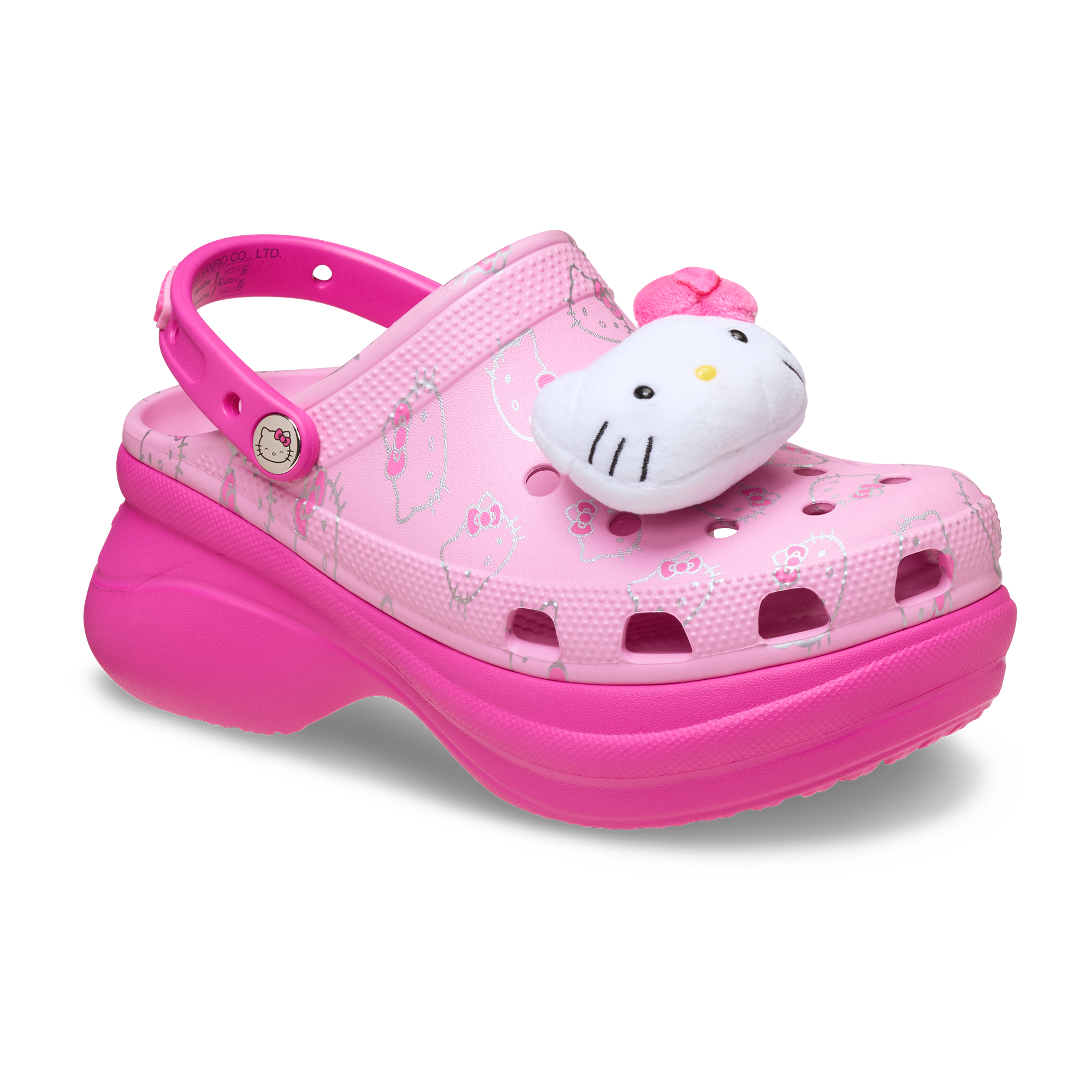 Close-up of the textured details on Hello Kitty Bae Clog.