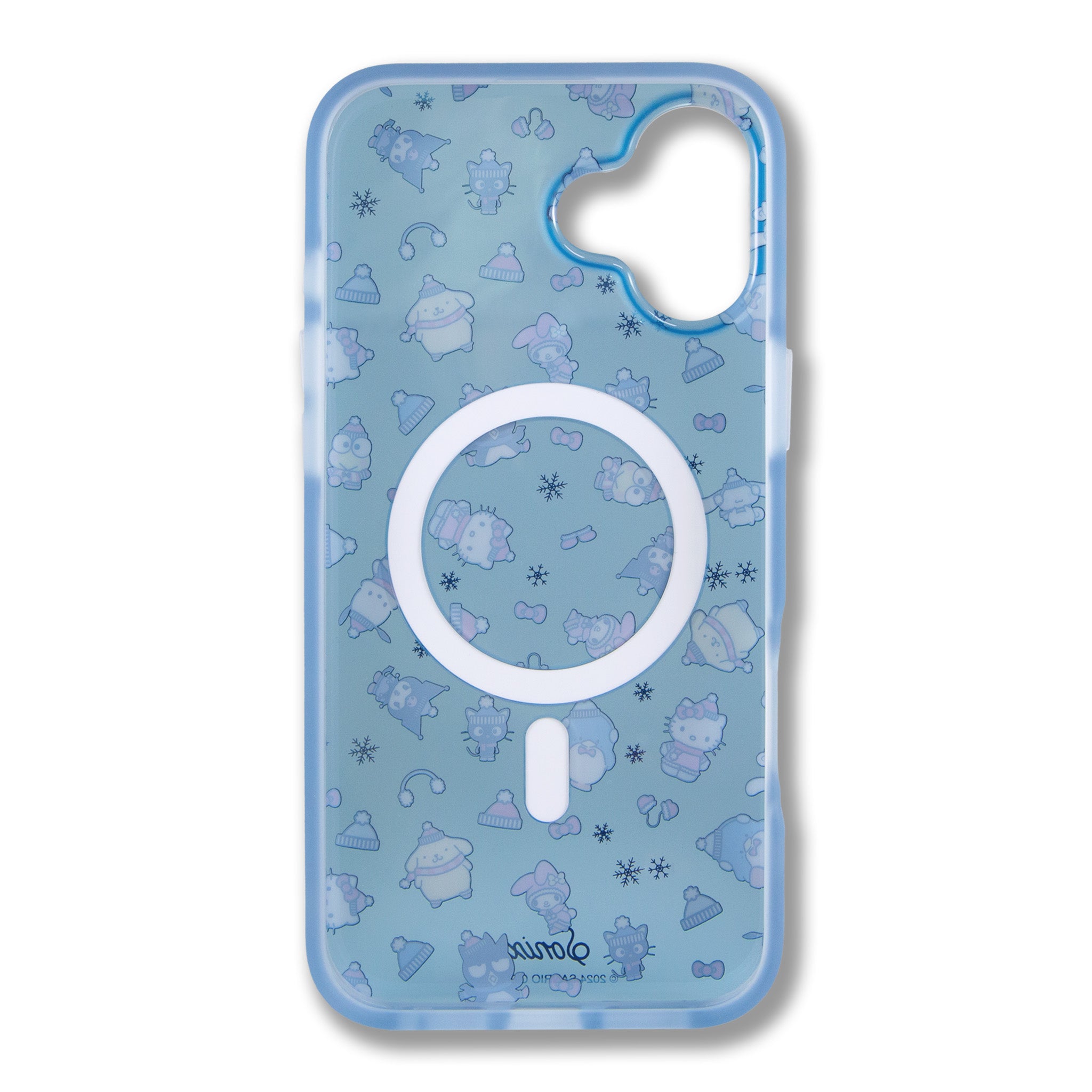 Side angle of Hello Kitty case demonstrating scratch resistance.