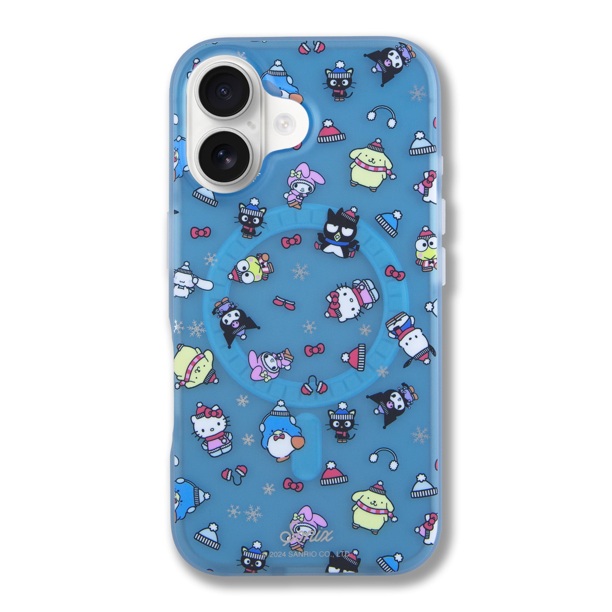 Side angle of Hello Kitty case demonstrating scratch resistance.