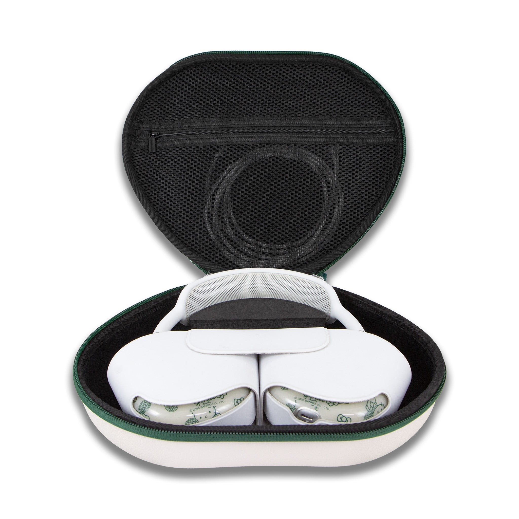AirPods Max in the Hello Kitty tennis-style carrying case for travel