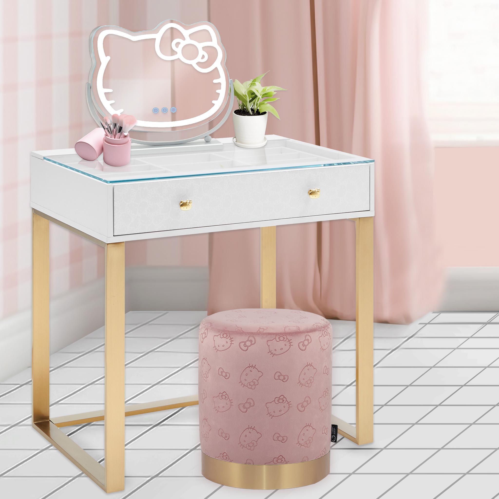 Impressions Vanity SlayStation Pro with Hello Kitty decorative knobs in silver