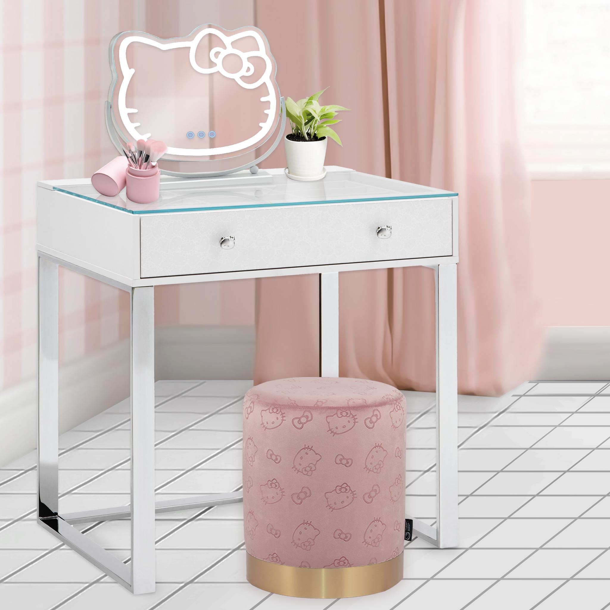Impressions Vanity SlayStation Pro with Hello Kitty decorative knobs in silver