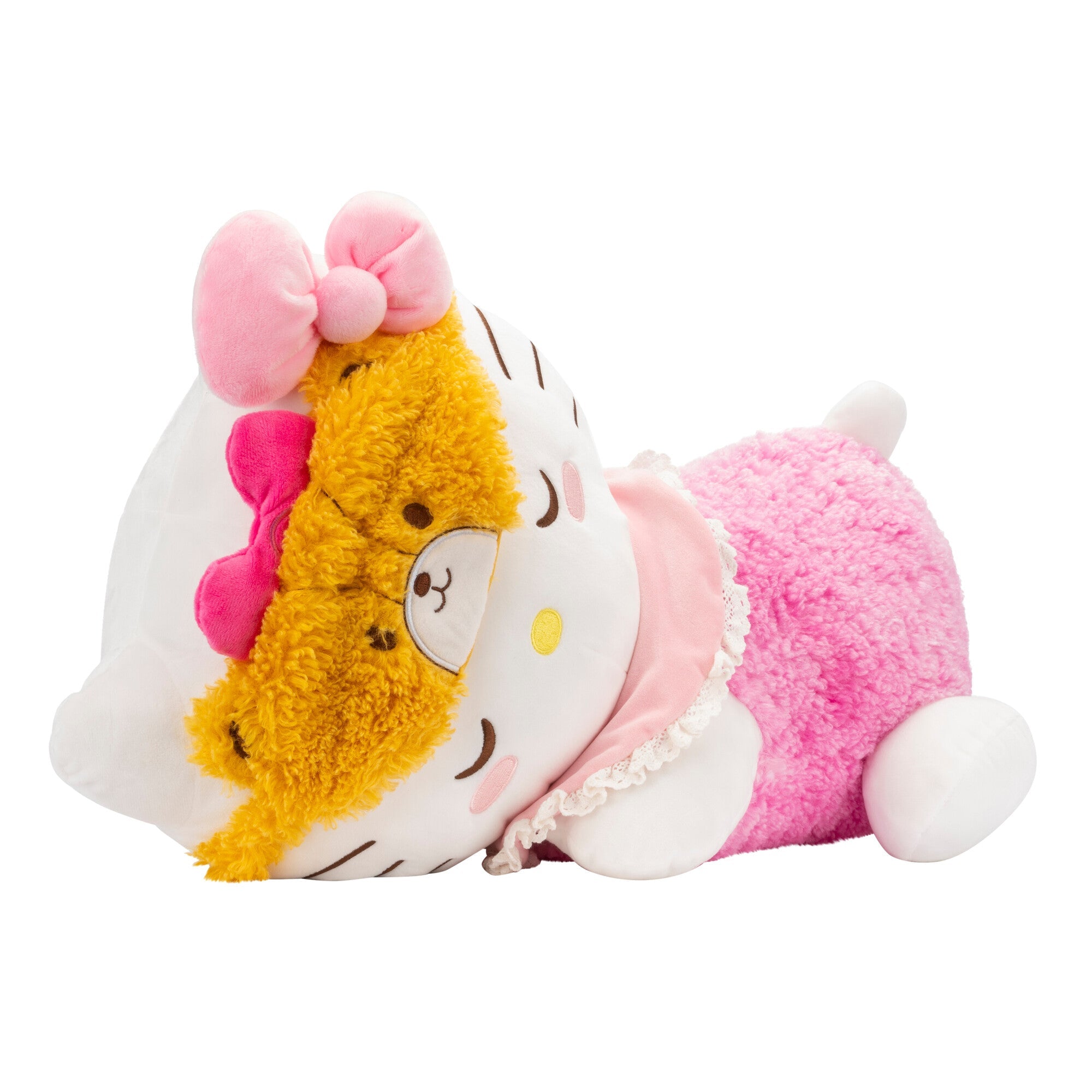 Hello Kitty large sherpa plush in pajamas, perfect for snuggling.