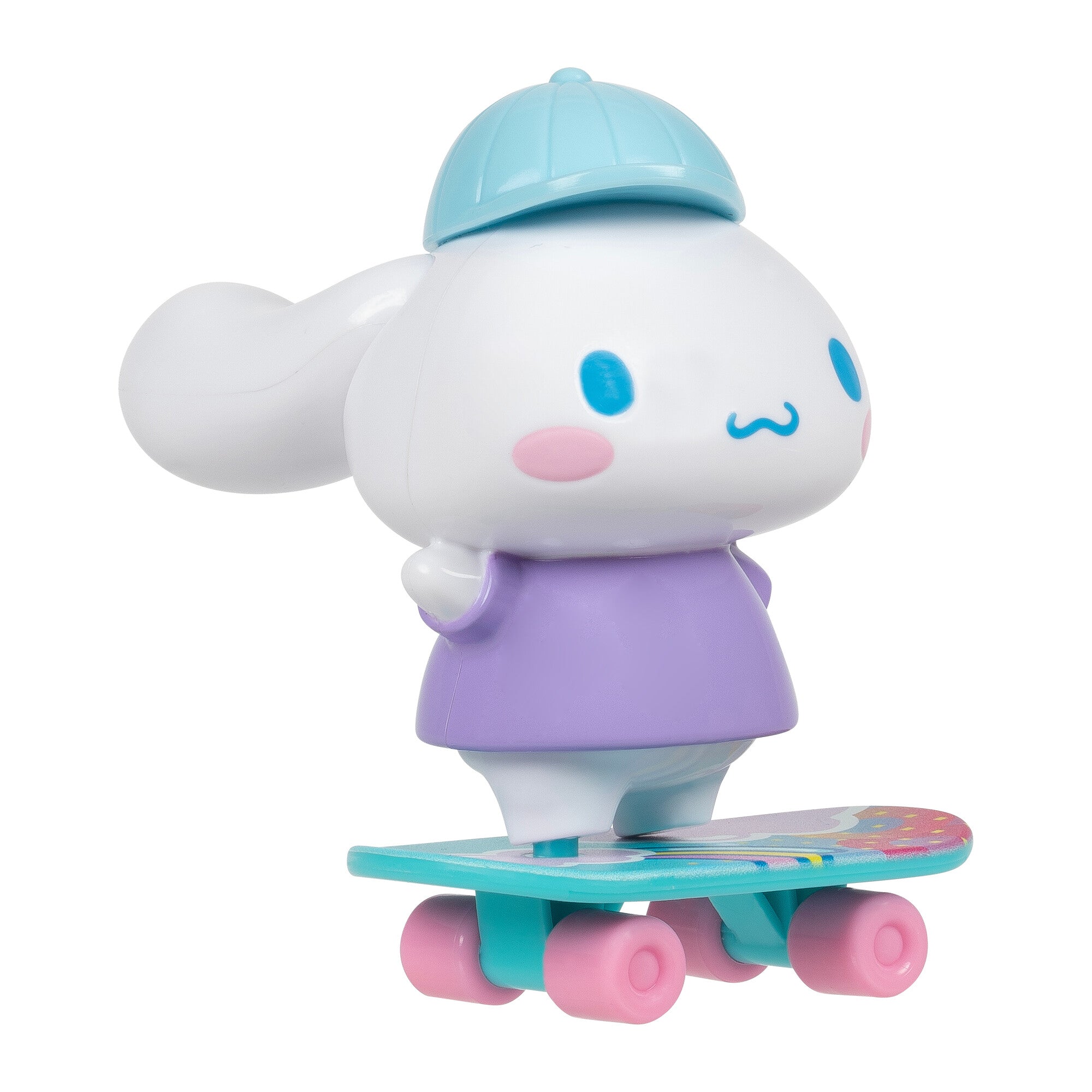 Kuromi and My Melody 4" figures with skateboard accessories, side view