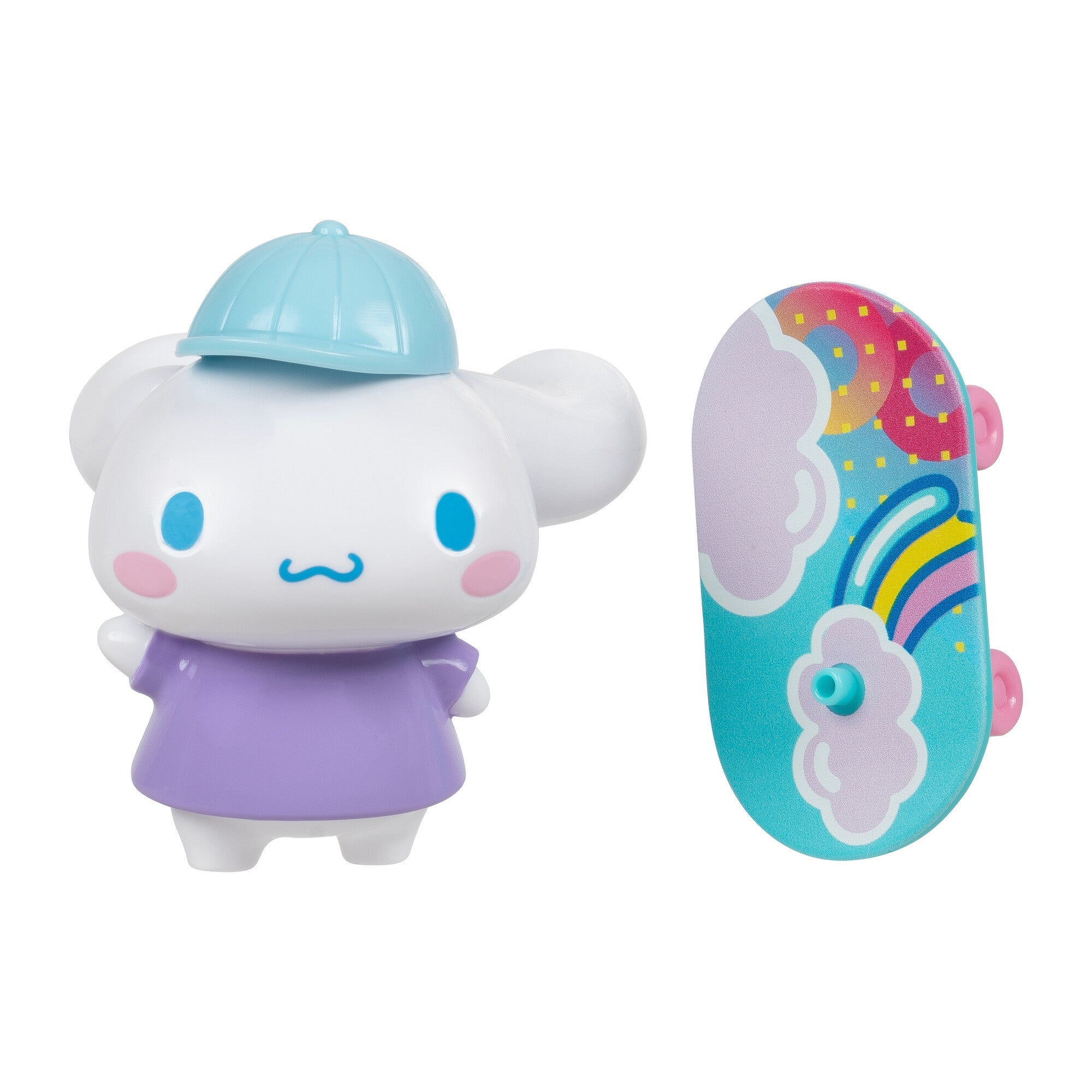 Hello Kitty 4" figure with skateboard accessory, front view