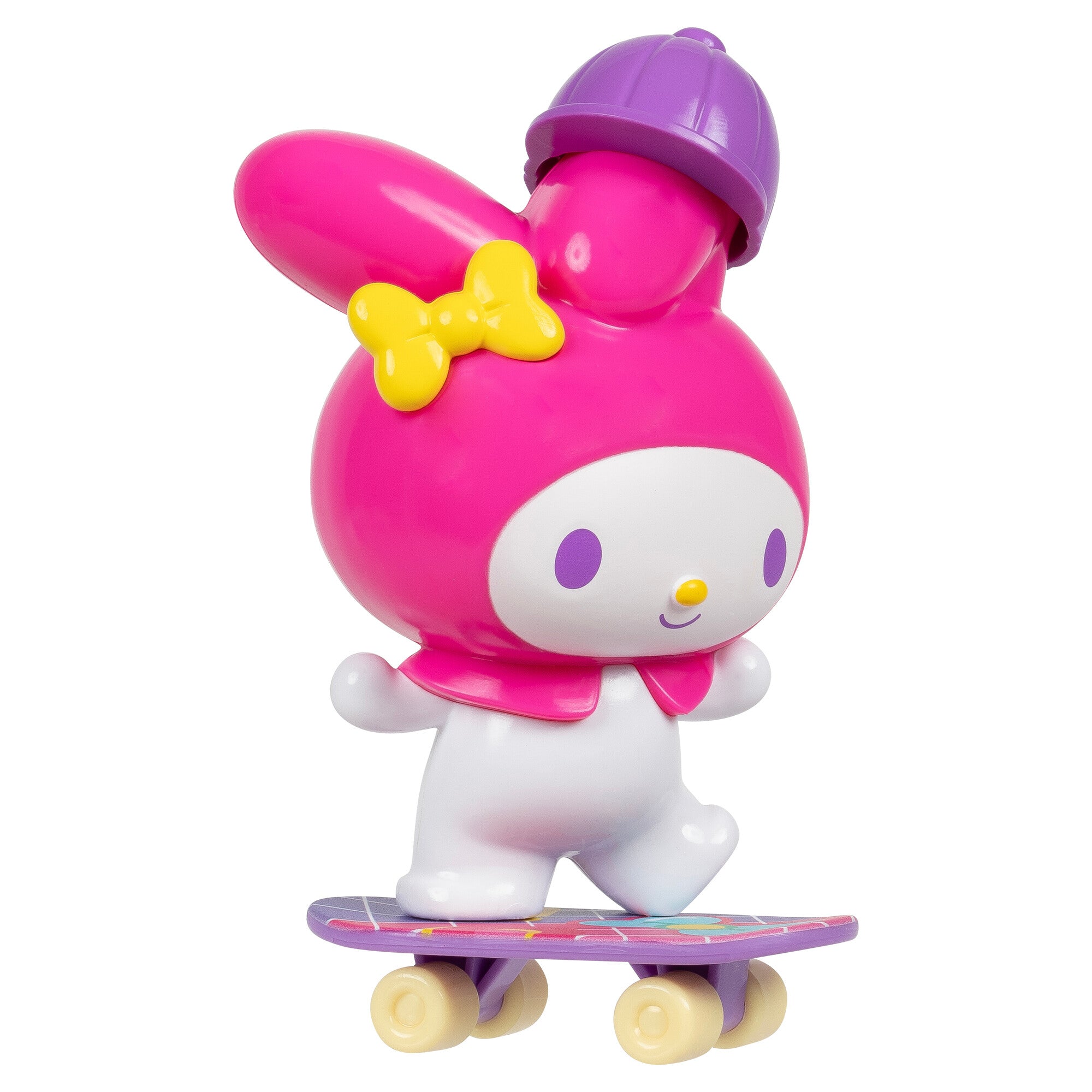 Kuromi and My Melody 4" figures with skateboard accessories, side view