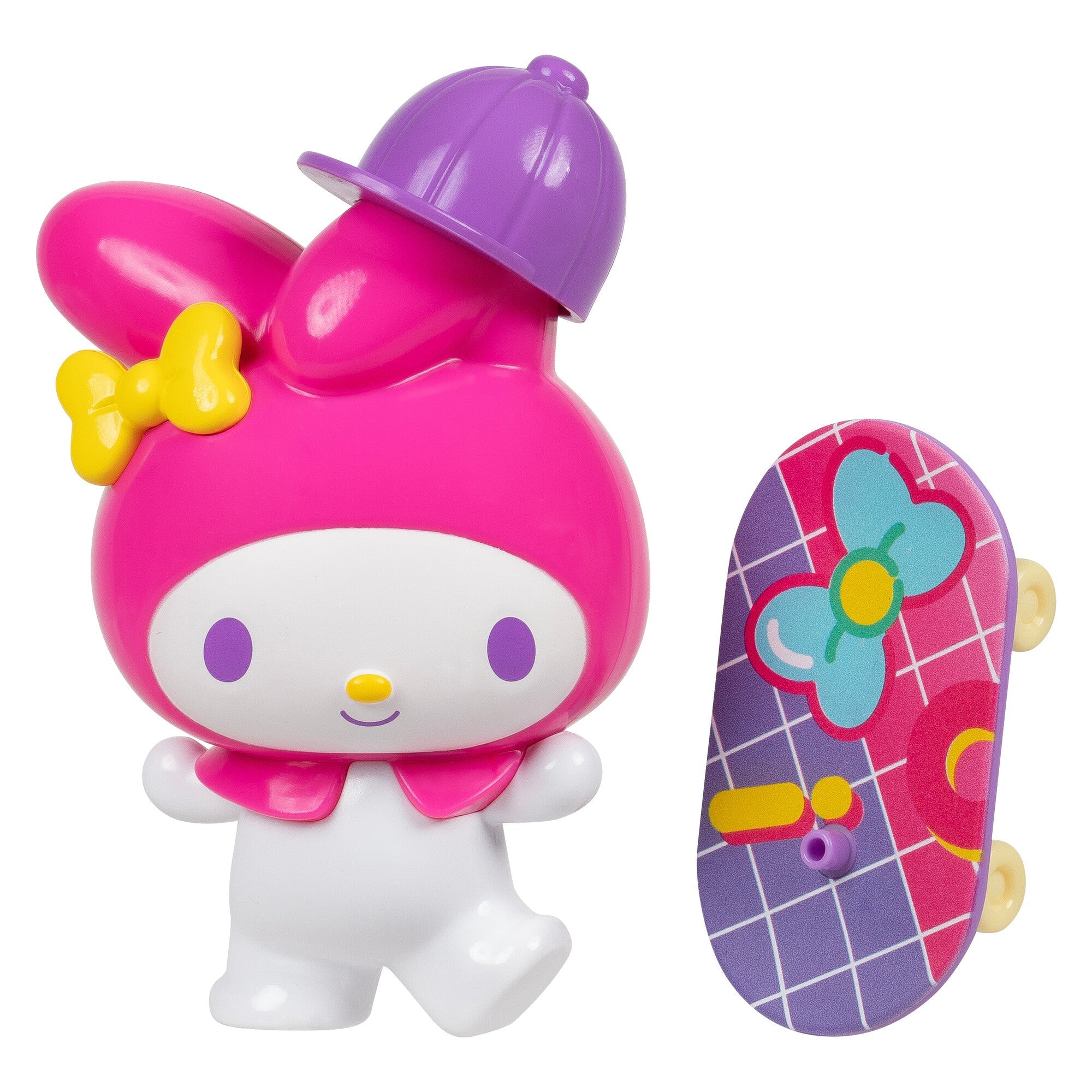 Hello Kitty 4" figure with skateboard accessory, front view