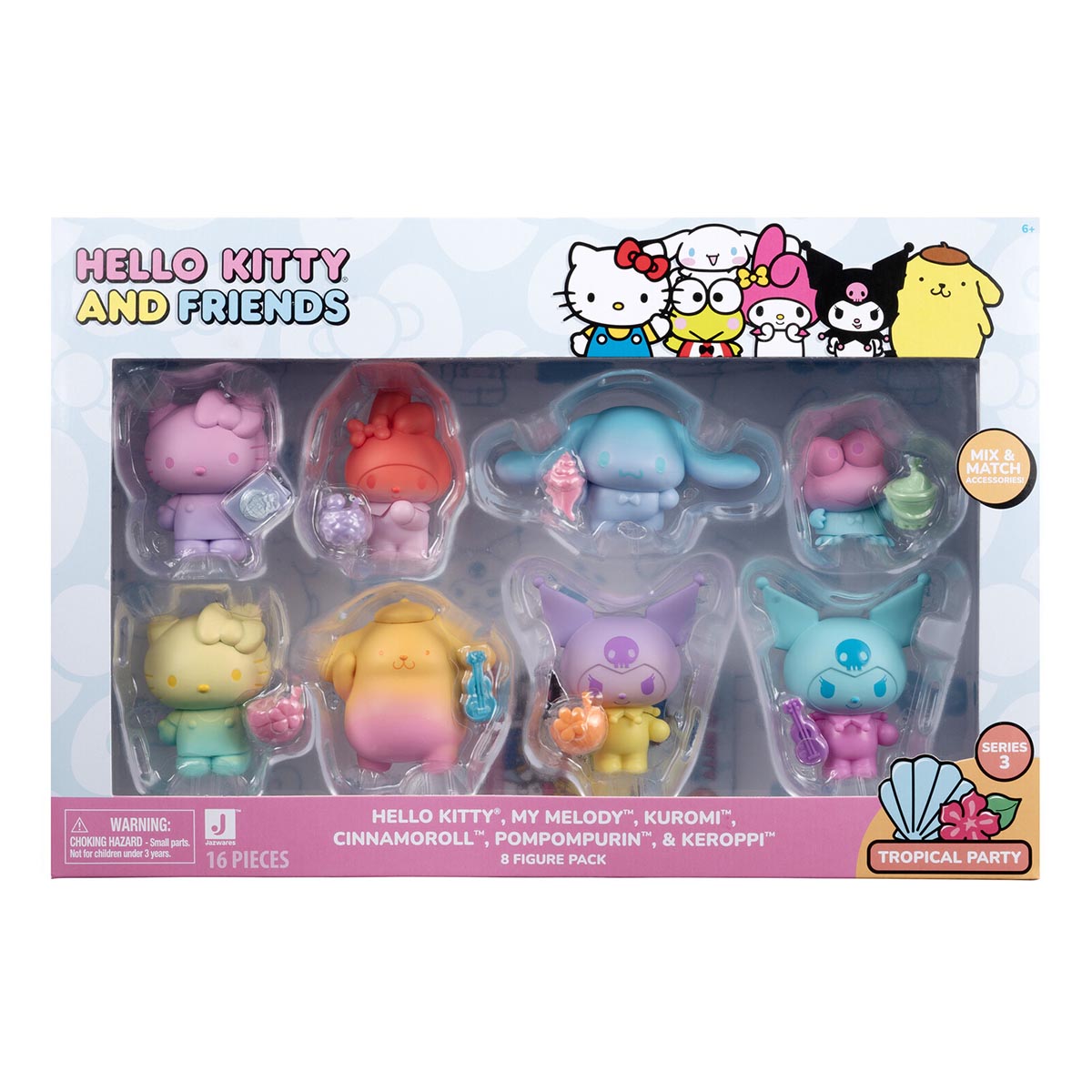 Hello Kitty figurine with sunglasses and tropical flower accessory