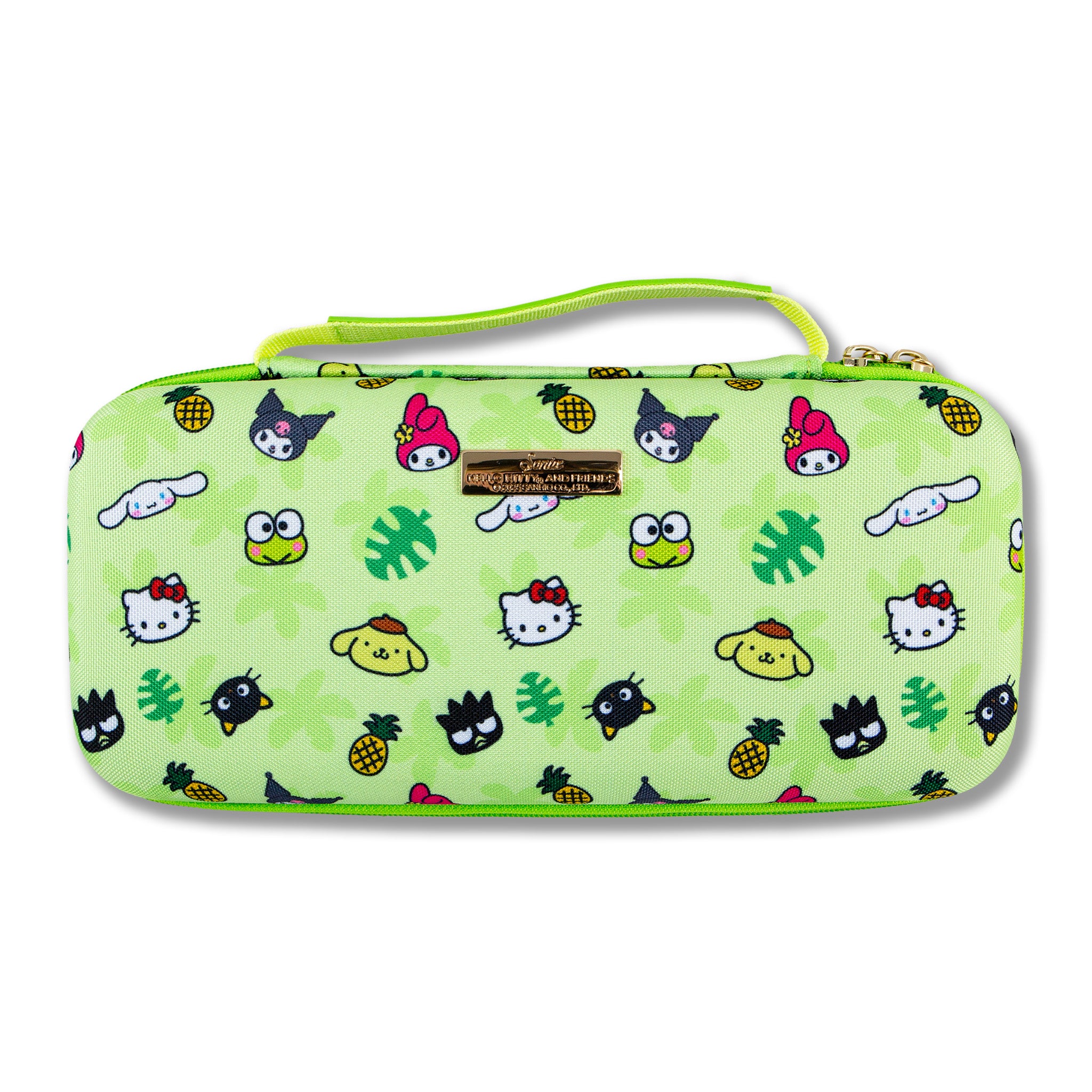 Close-up of Hello Kitty artwork on travel-ready Switch case