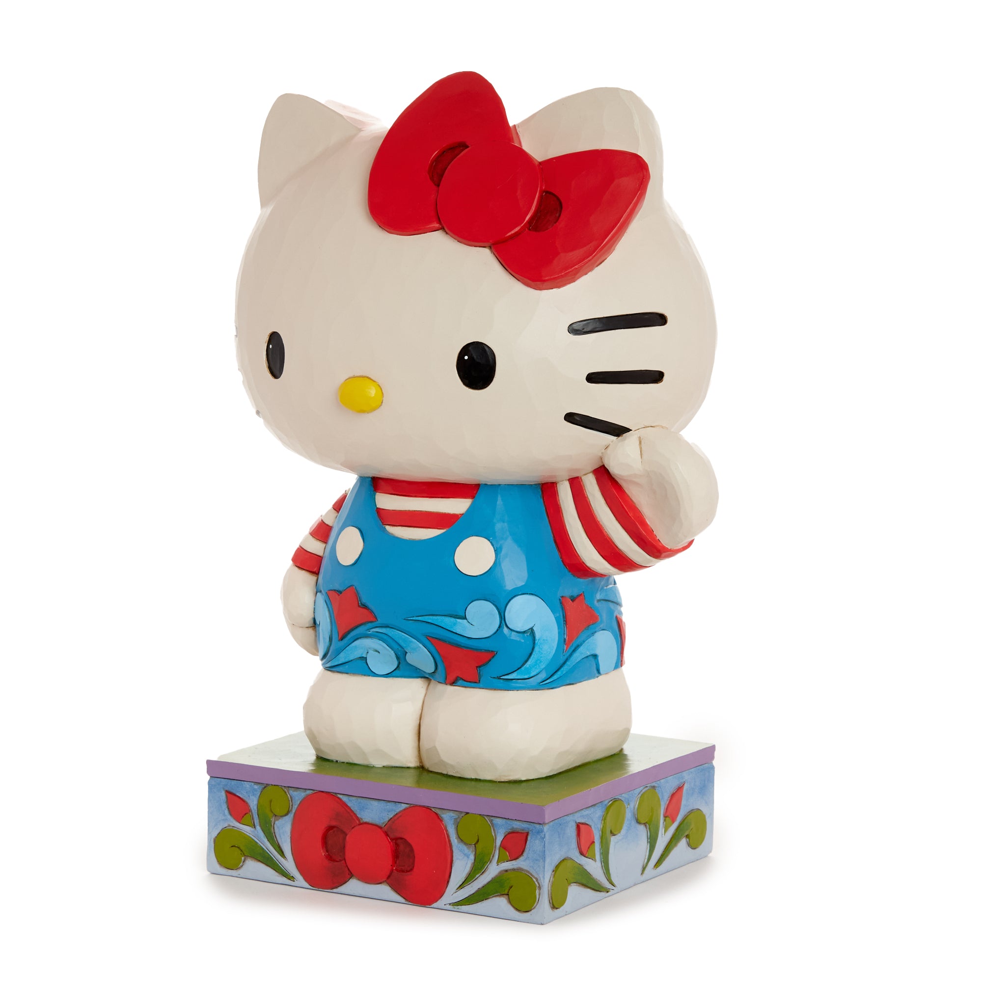 Hello Kitty figurine set displayed with other Jim Shore collectibles.