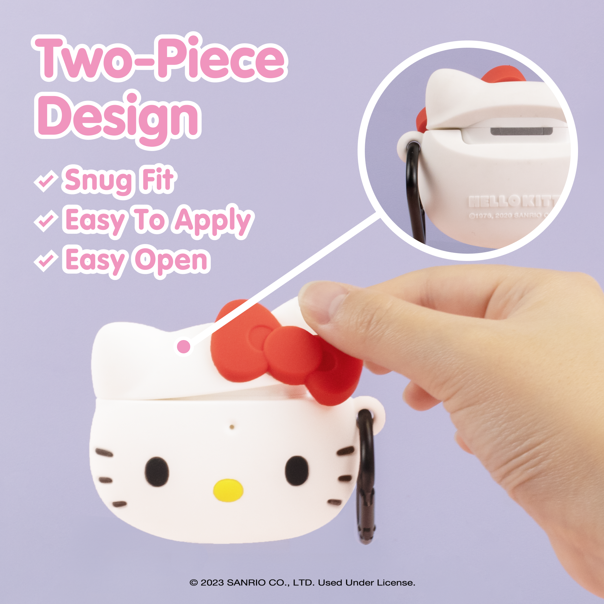AirPods in the Hello Kitty case being charged wirelessly