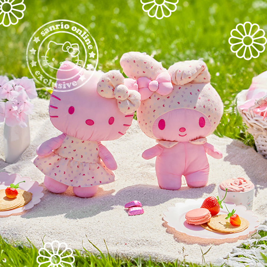 My Melody Sanrio plush side profile highlighting embroidered details