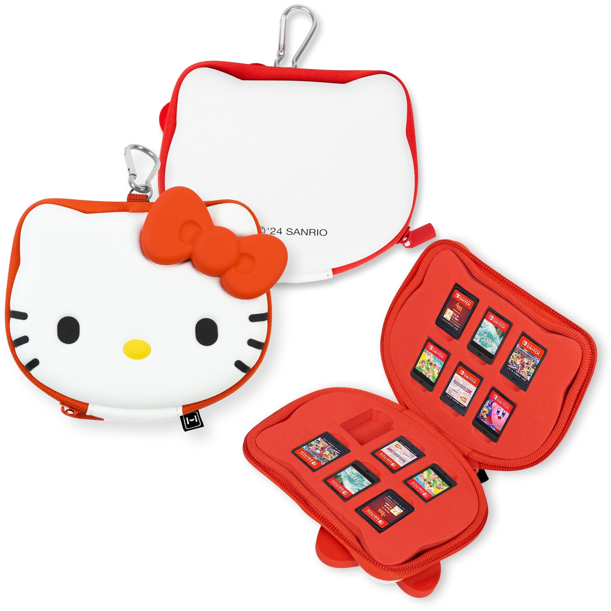 Front view of Hello Kitty Nintendo Switch cartridge case.