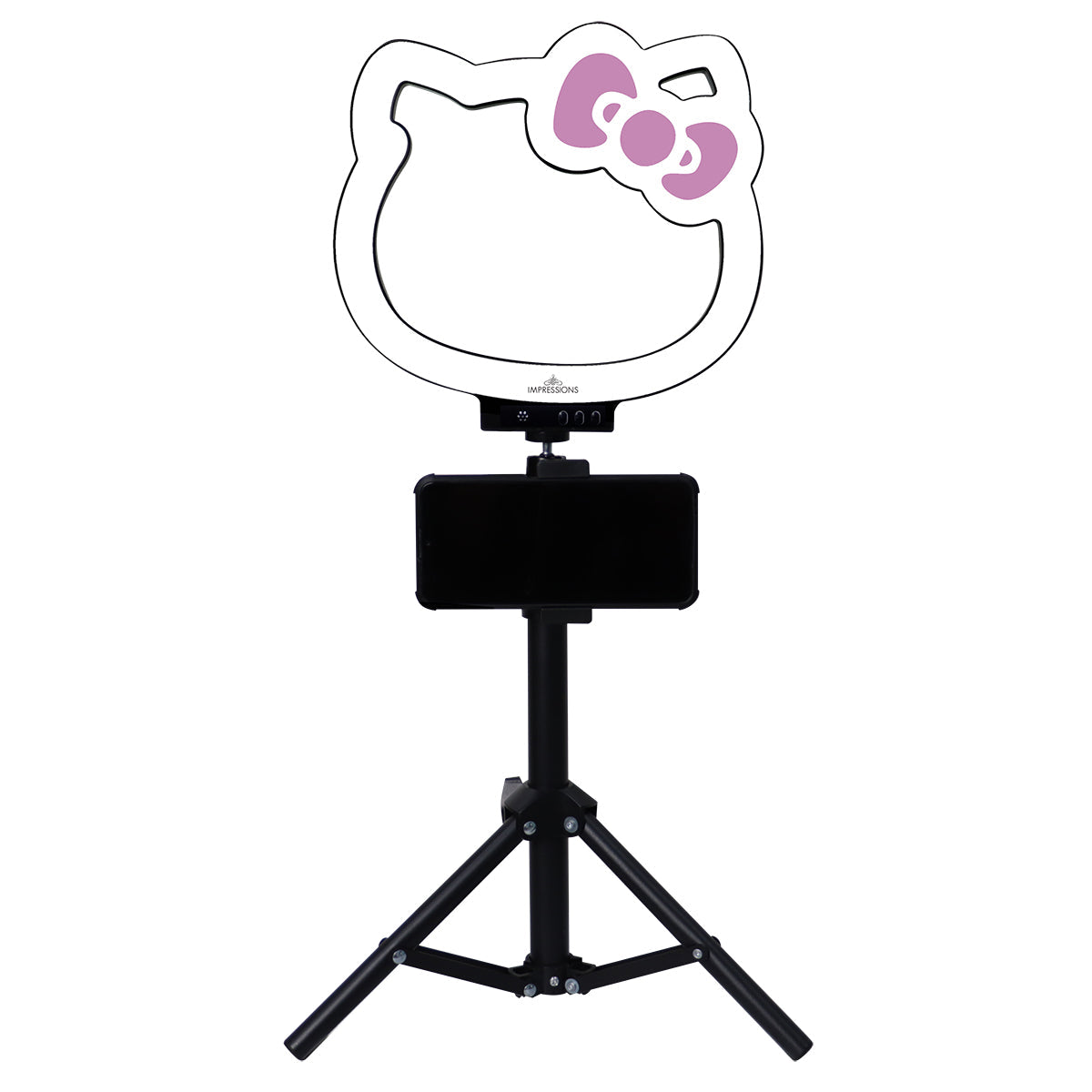 Hello Kitty ring light with tripod setup for vlogging