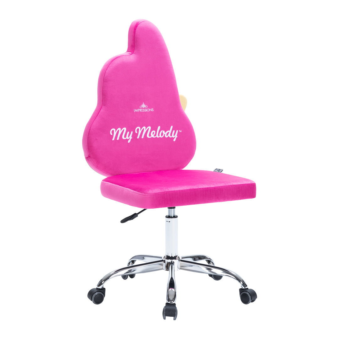 My Melody swivel chair in a glam room setting, showcasing its stylish design.