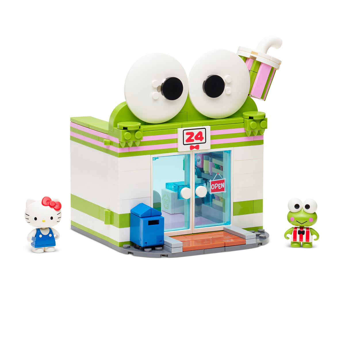 Close-up of the expandable walls and Keroppi cashier