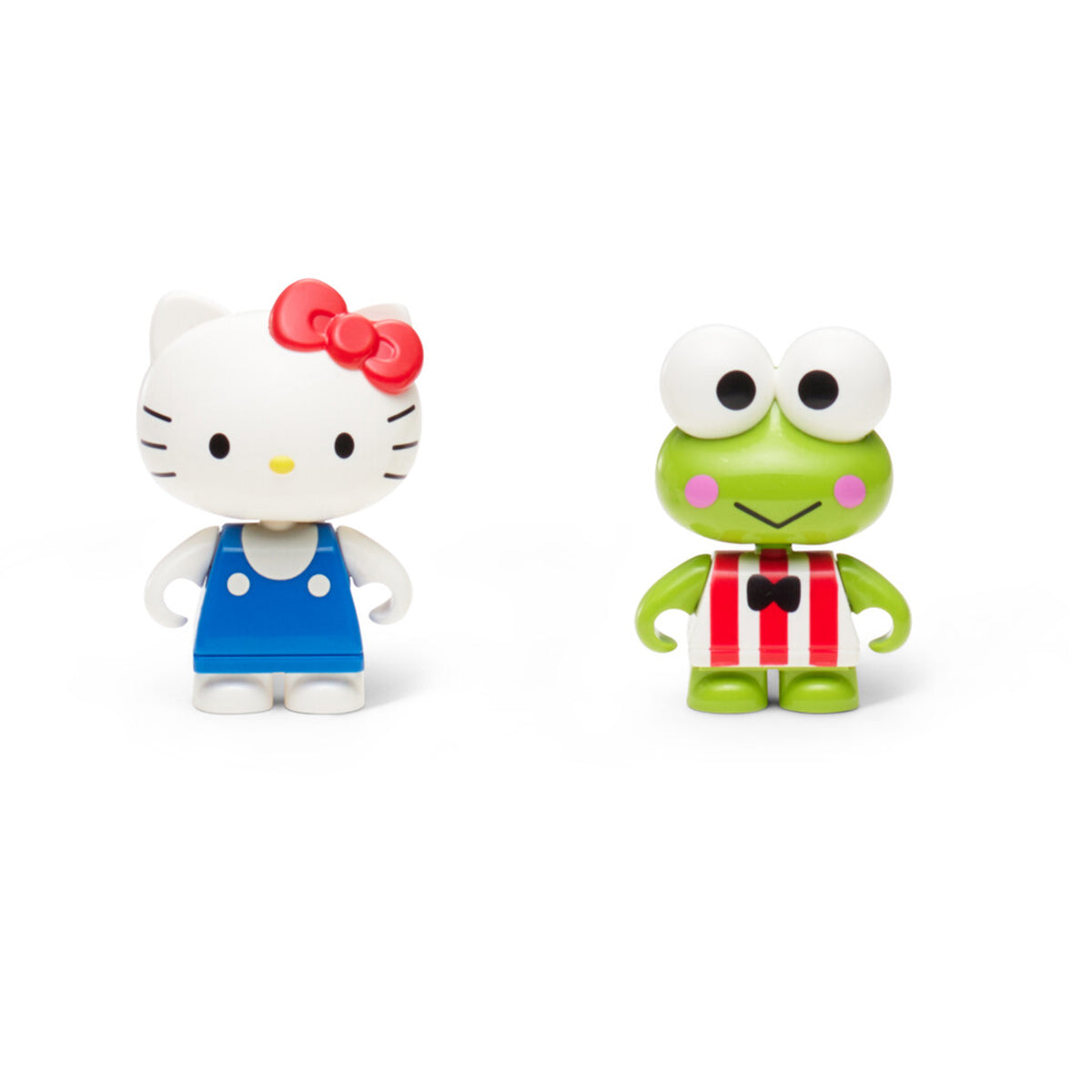 Hello Kitty and Keroppi minifigures with various treats and accessories
