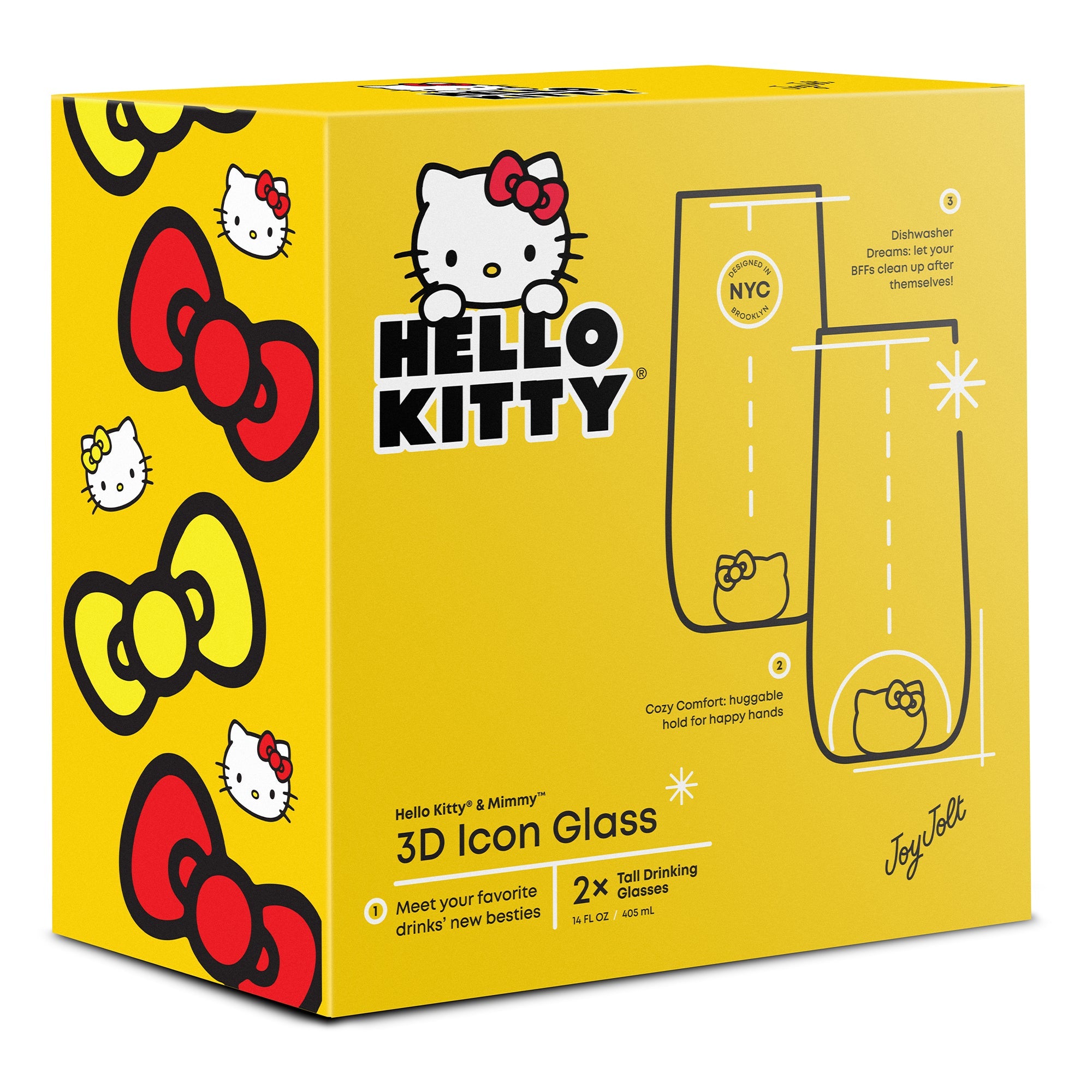 Mimmy 3D icon tall drinking glass with a refreshing lemonade, highlighting the slim design and flat base.