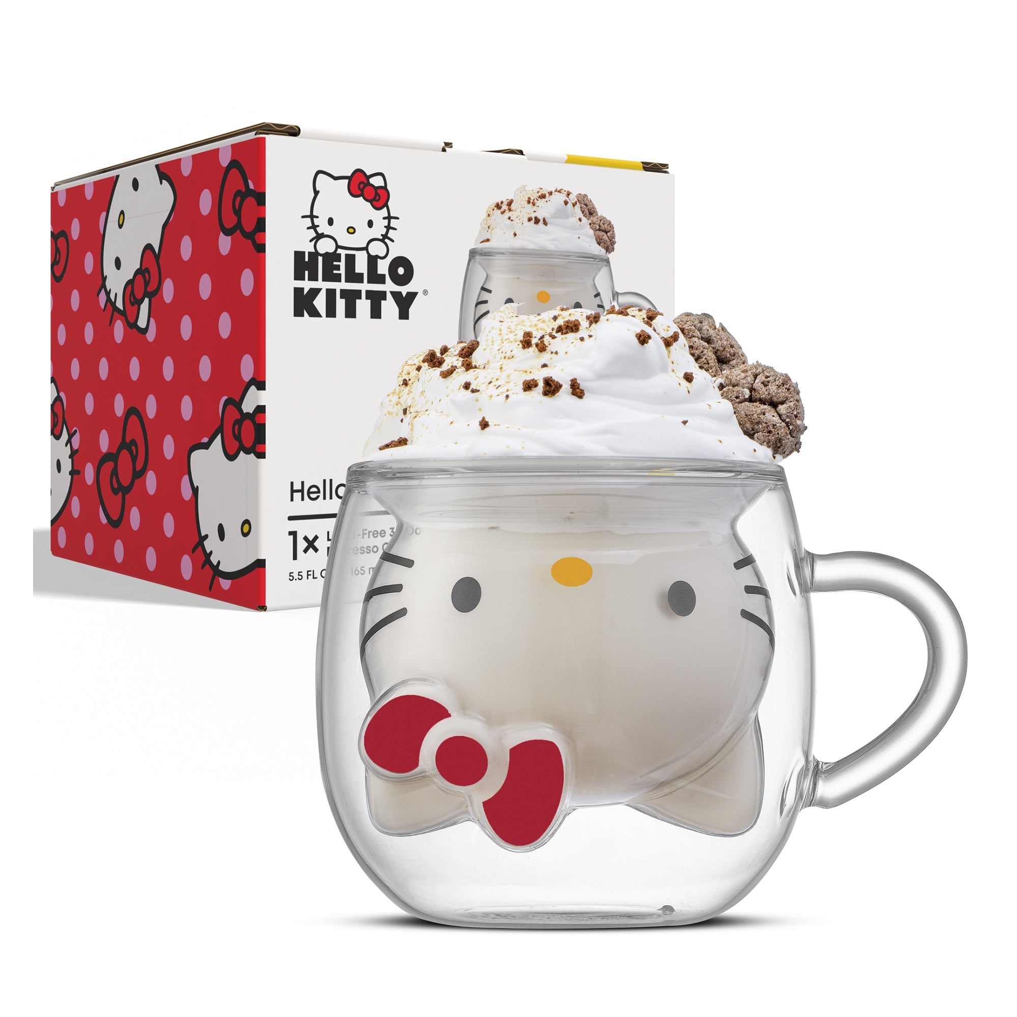 Hello Kitty 3D Double Wall Espresso Glass - Cute & Insulated Coffee Mug - Image 8