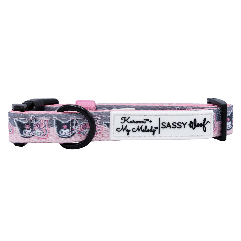 Adjustable dog collar featuring My Melody and Kuromi designs
