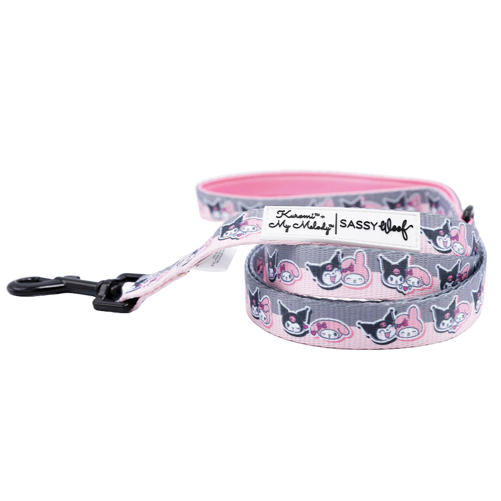 My Melody & Kuromi themed dog leash with colorful print and padded handle for comfortable walking