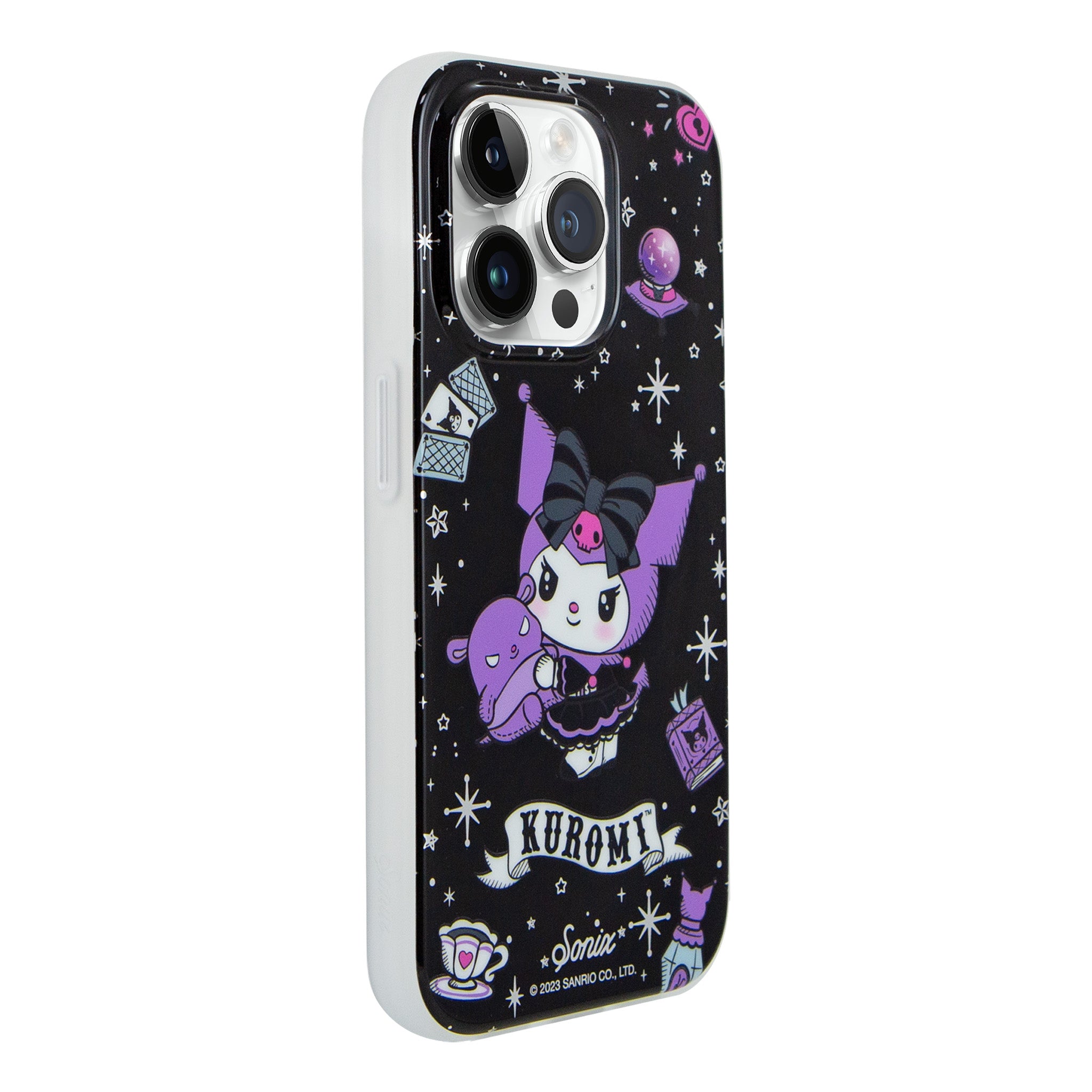 Kuromi iPhone 15 Pro Max case with fortune teller design and MagSafe compatibility