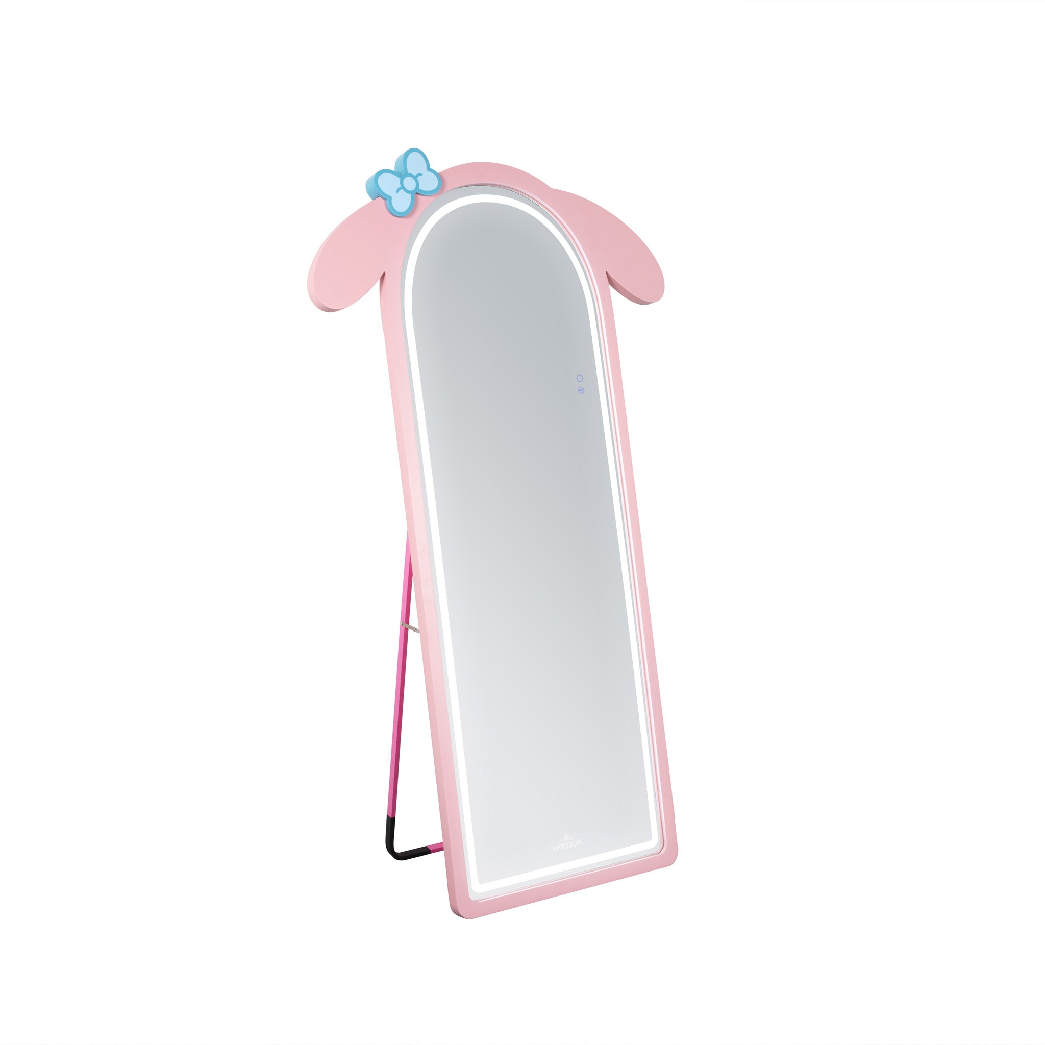 Wall-mounted My Melody mirror in a chic dressing room setup