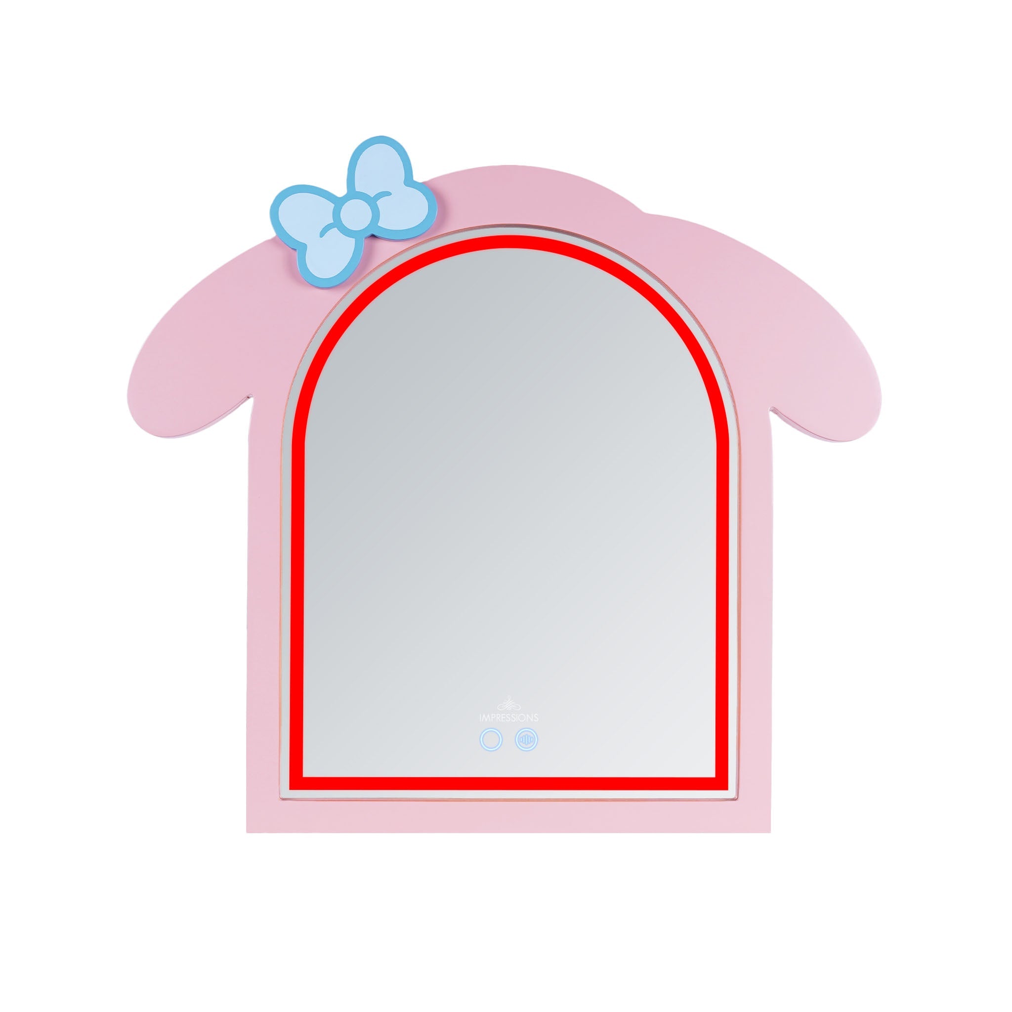 Close-up of the RGB LED light on the My Melody Arch Vanity Mirror