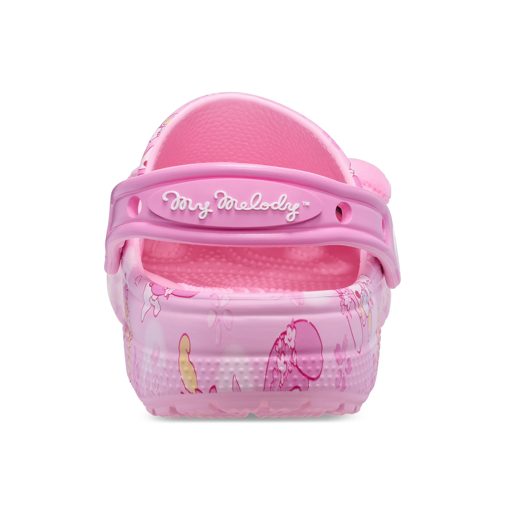 My Melody Crocs Classic Clog worn casually in a garden, emphasizing comfort and style.