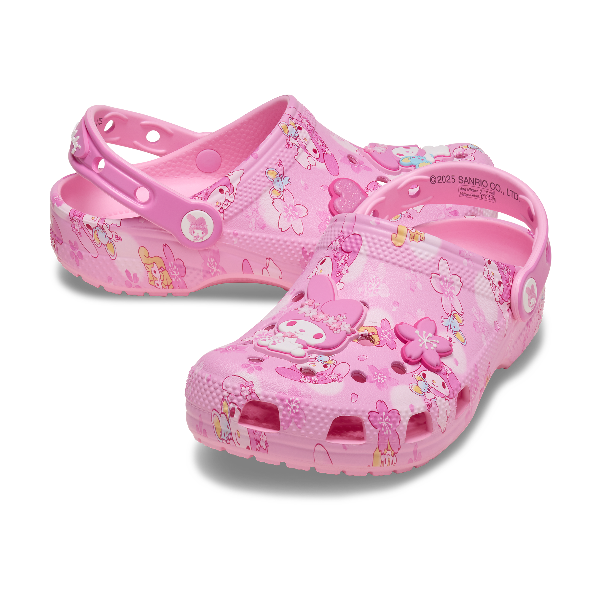 My Melody Crocs Kids Classic Clog with coordinating Jibbitz charms