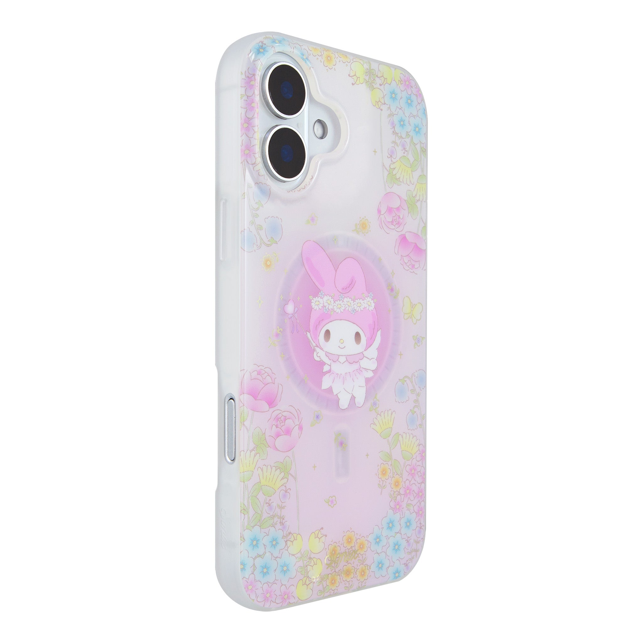 My Melody 50th Anniversary iPhone case showcasing fairy design from a side angle.