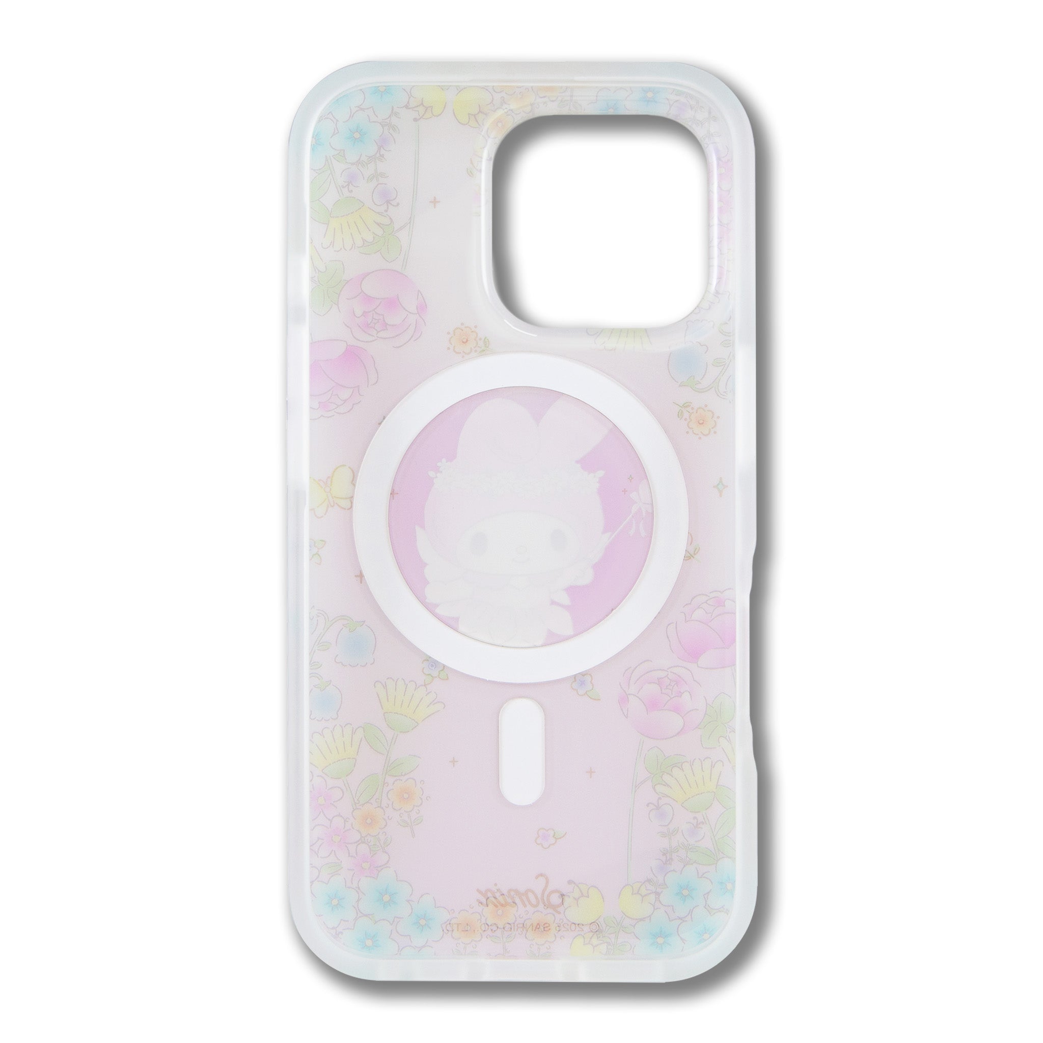 My Melody iPhone case on a wooden surface, highlighting its sleek design.