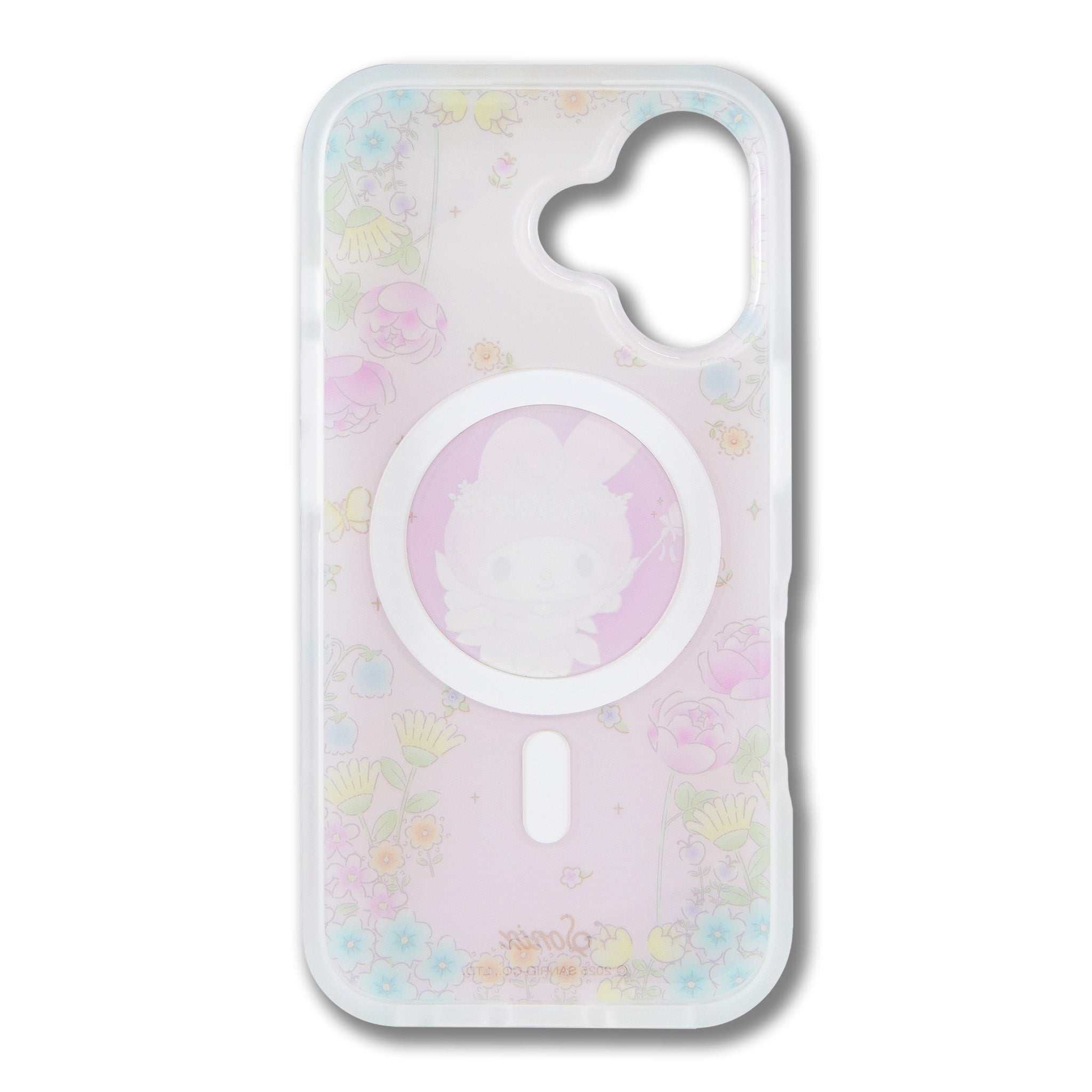 My Melody iPhone case on a wooden surface, highlighting its sleek design.