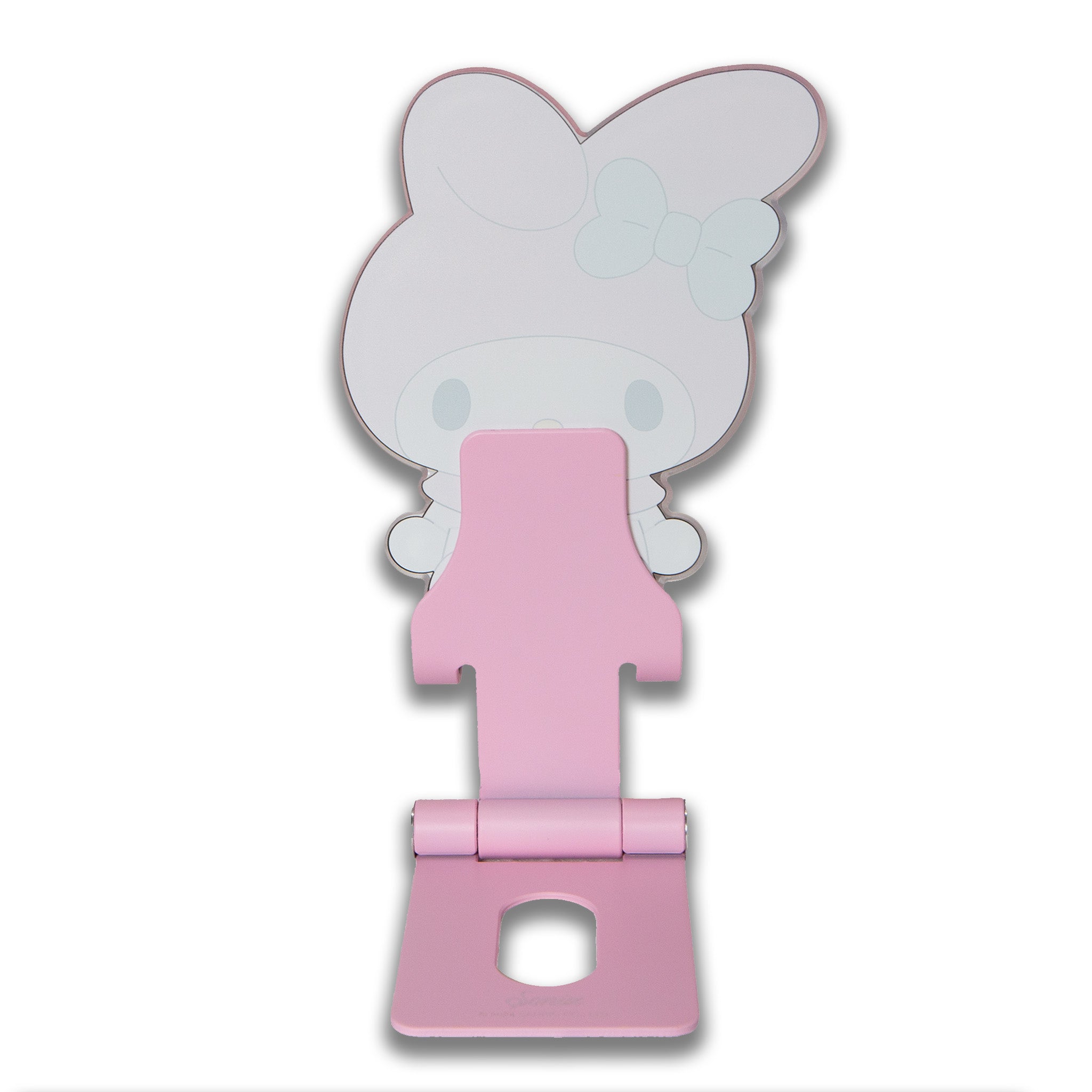 My Melody phone stand holding a phone at a 45-degree angle for viewing