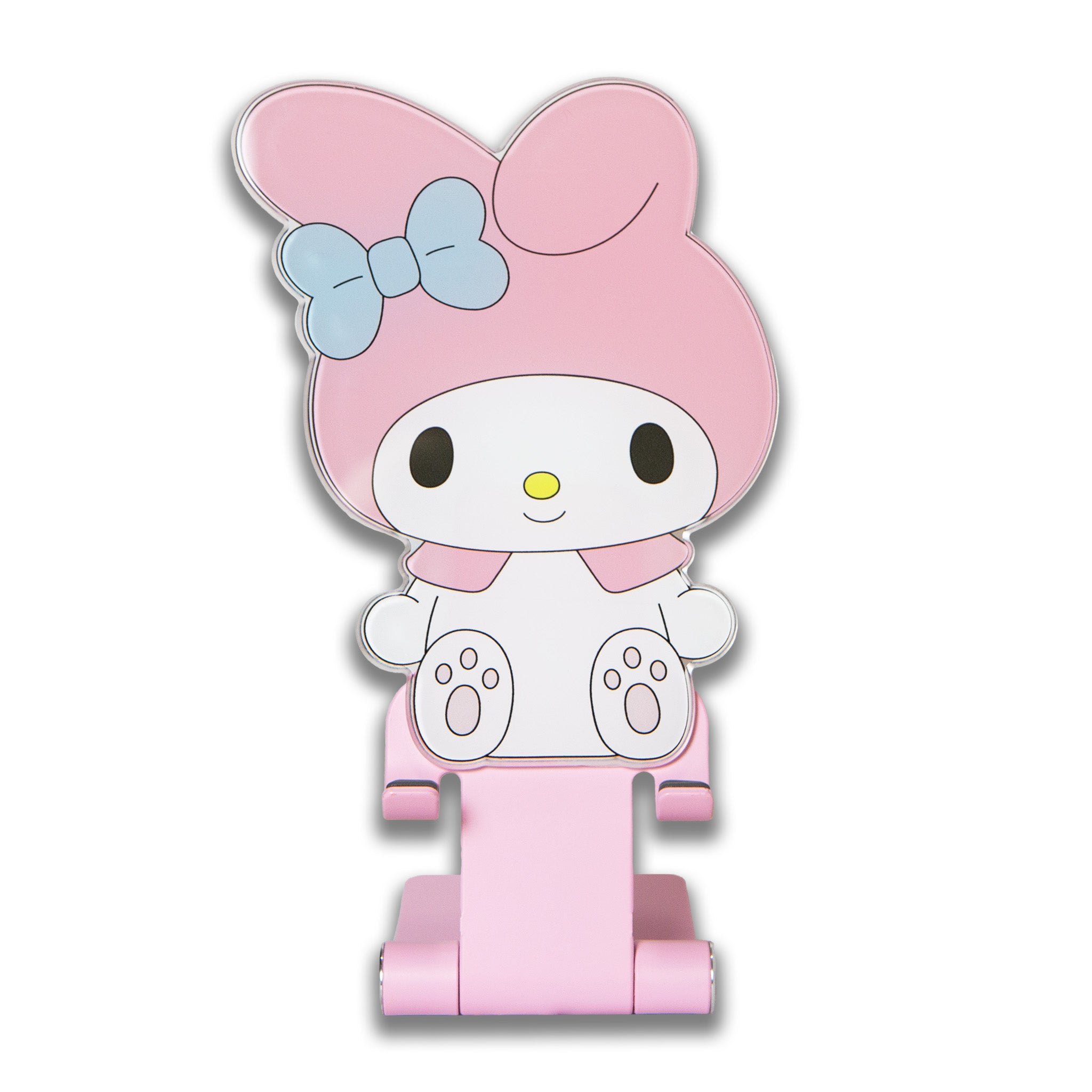 My Melody phone stand holding a phone at a 45-degree angle for viewing