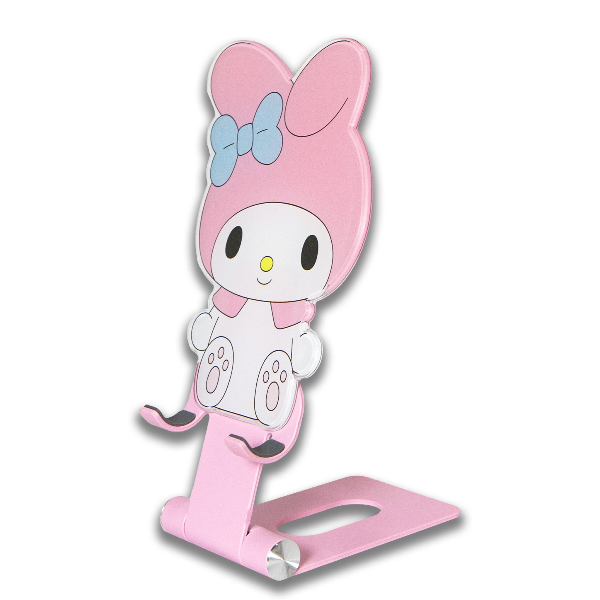 My Melody phone stand holding a phone at a 45-degree angle for viewing