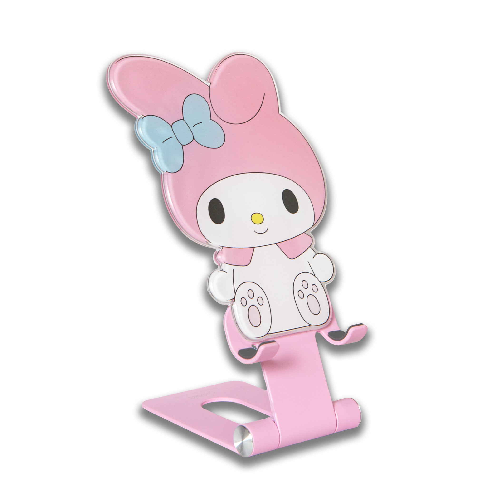 My Melody and Kuromi merchandise displayed together on a nightstand