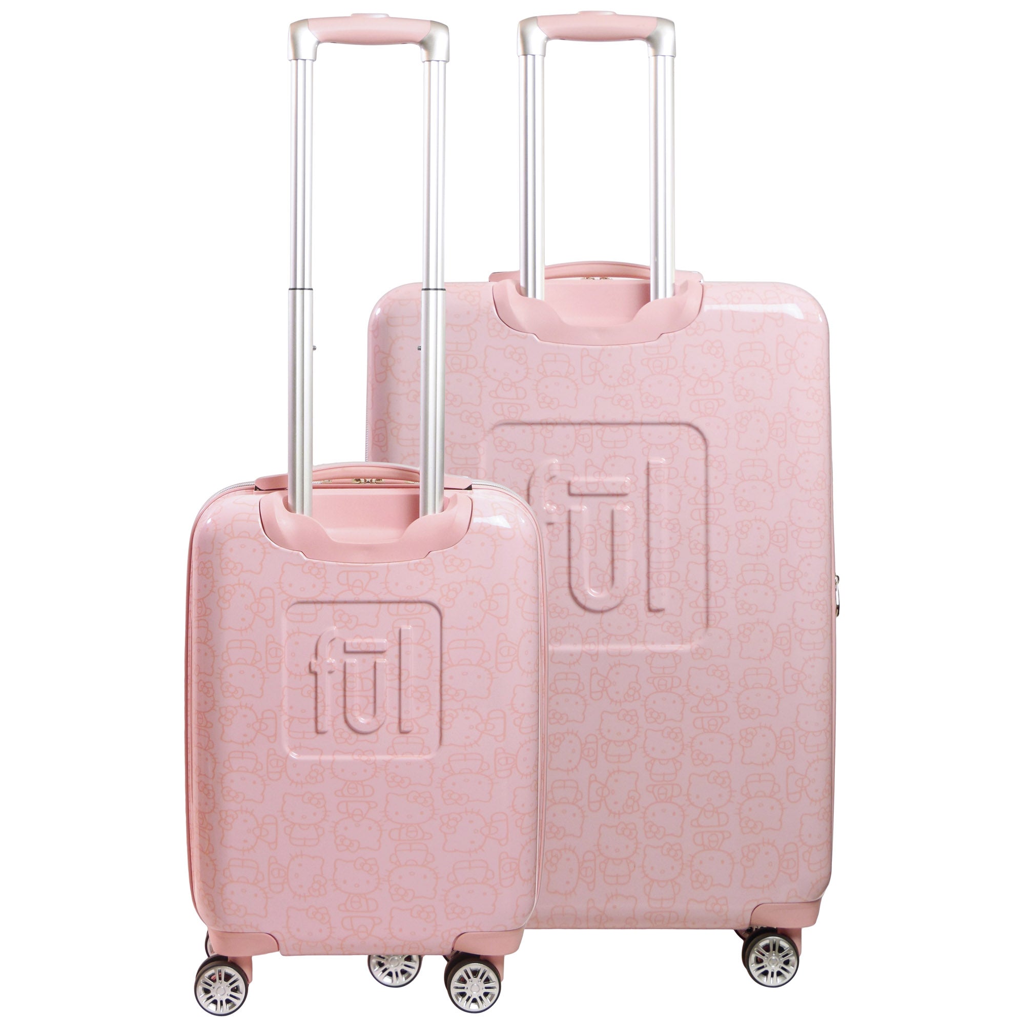 Detailed look at the interior of Hello Kitty luggage.