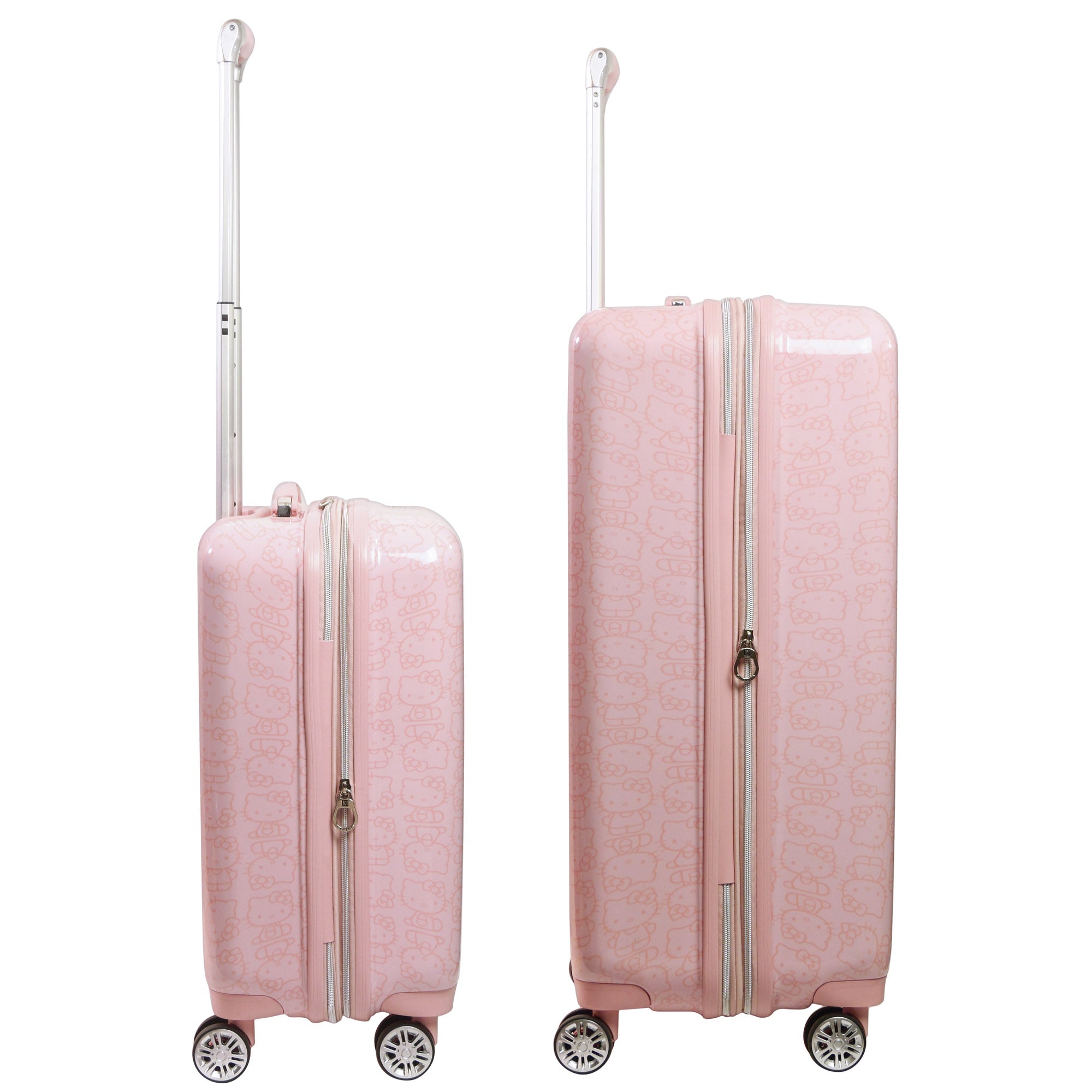 Detailed look at the interior of Hello Kitty luggage.