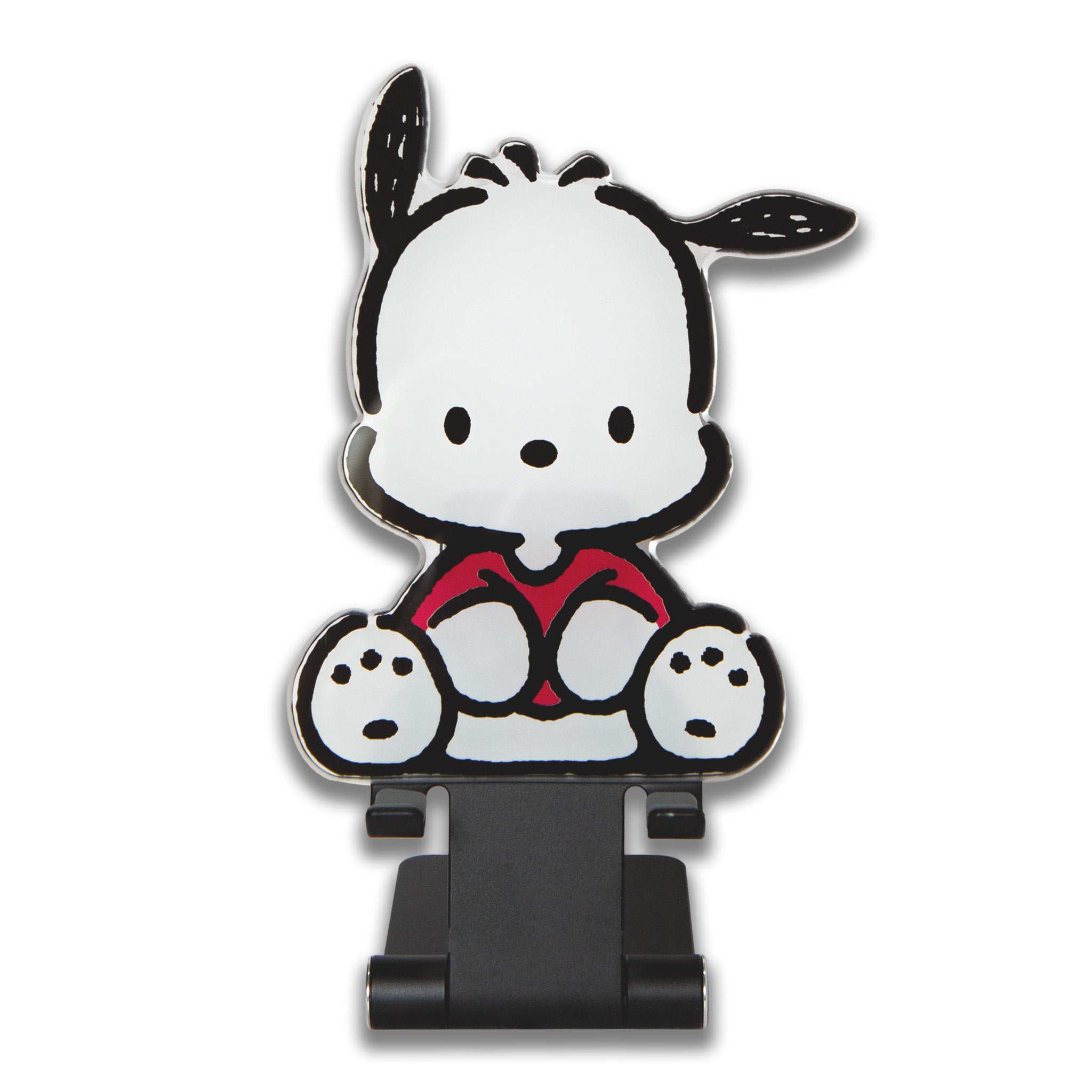 Close-up of Pochacco x Sonix phone stand showcasing the Sanrio character design