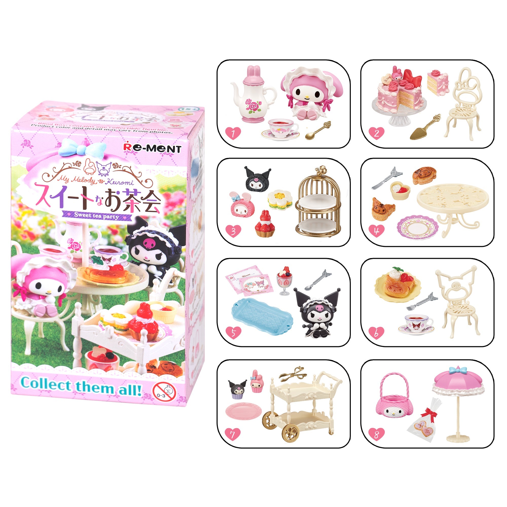 My Melody figure with tea set in a cute diorama.