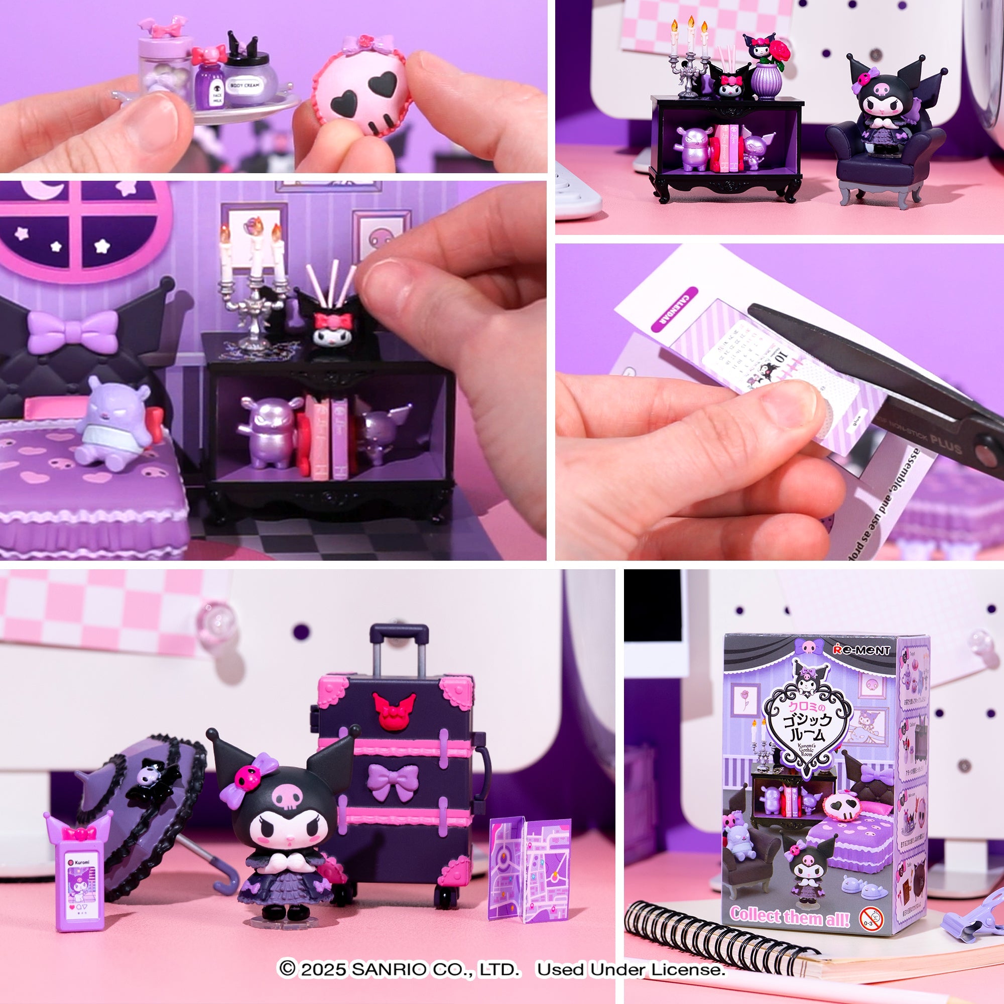 Kuromi Blind Box Figure showcasing Kuromi sitting on her bed