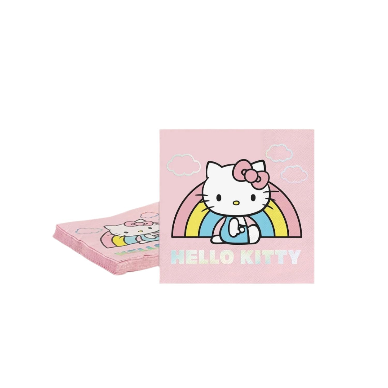 Hello Kitty themed napkins on a party table