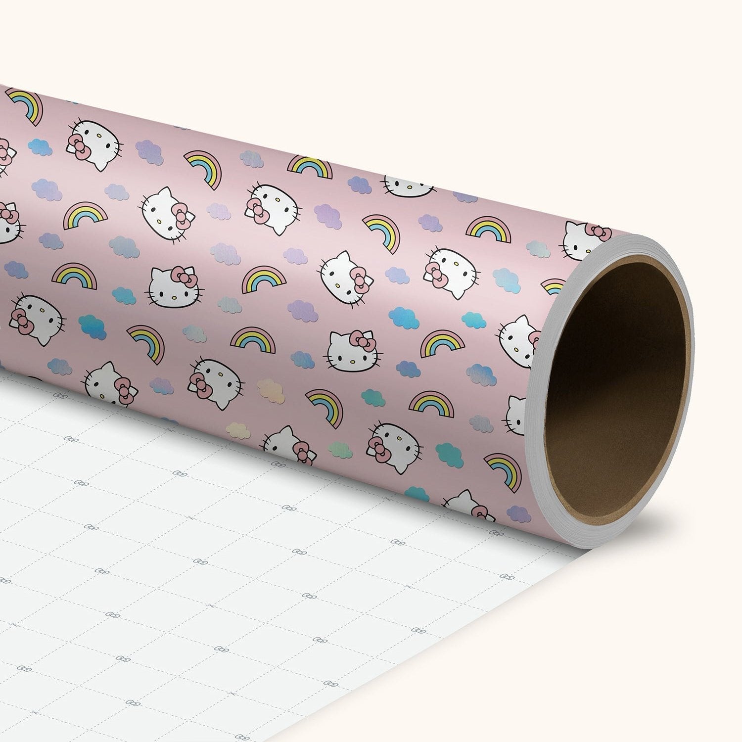 Gift-wrapped present using Hello Kitty themed gift wrap for a birthday