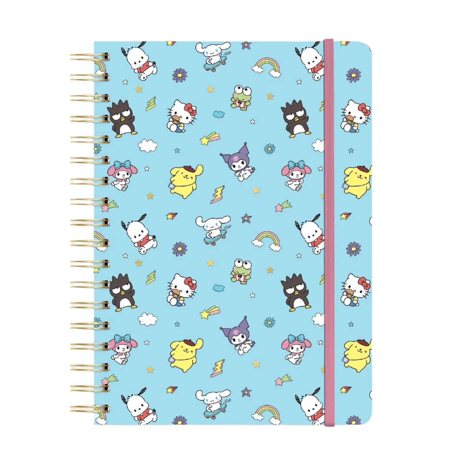 Close-up of the Hello Kitty planner cover with foil accents.